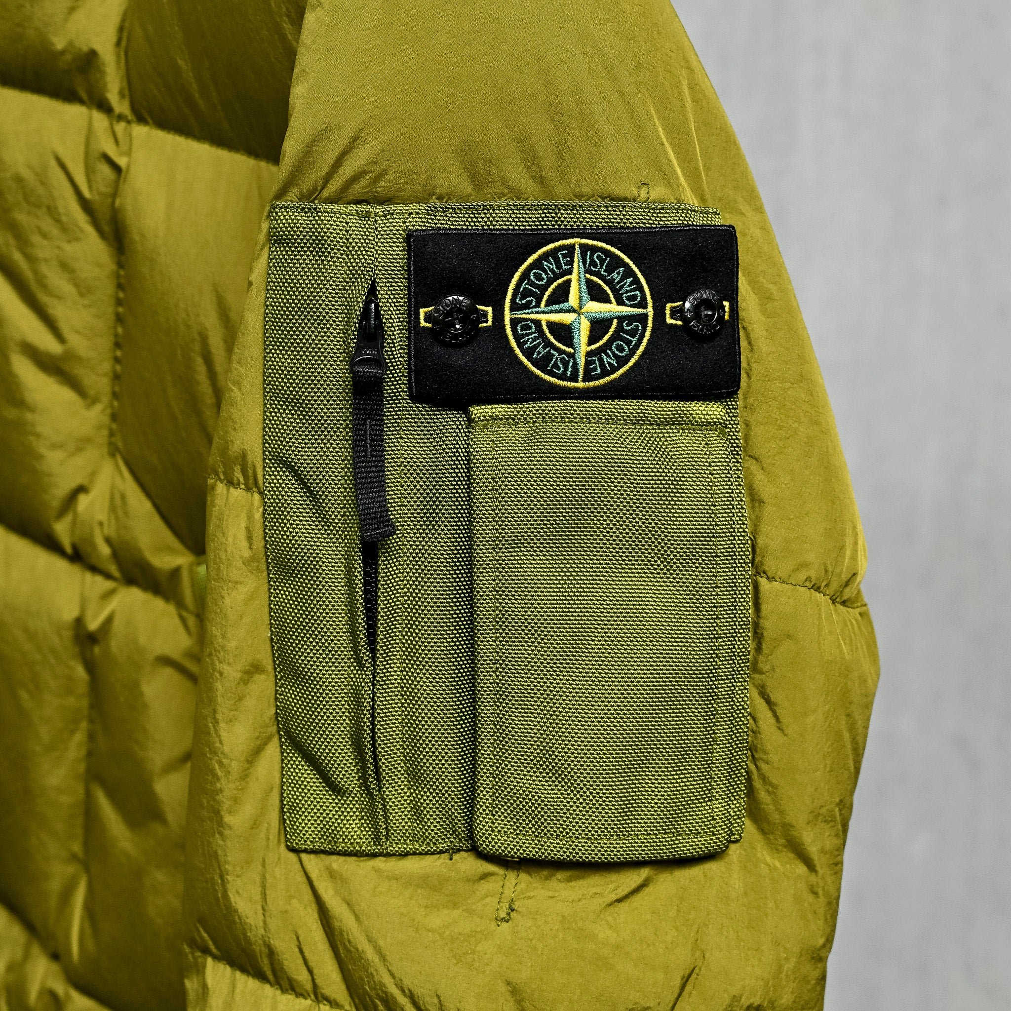 Stone Island Garment Dyed Crinkle Reps NY Hooded Down Jacket Cactus