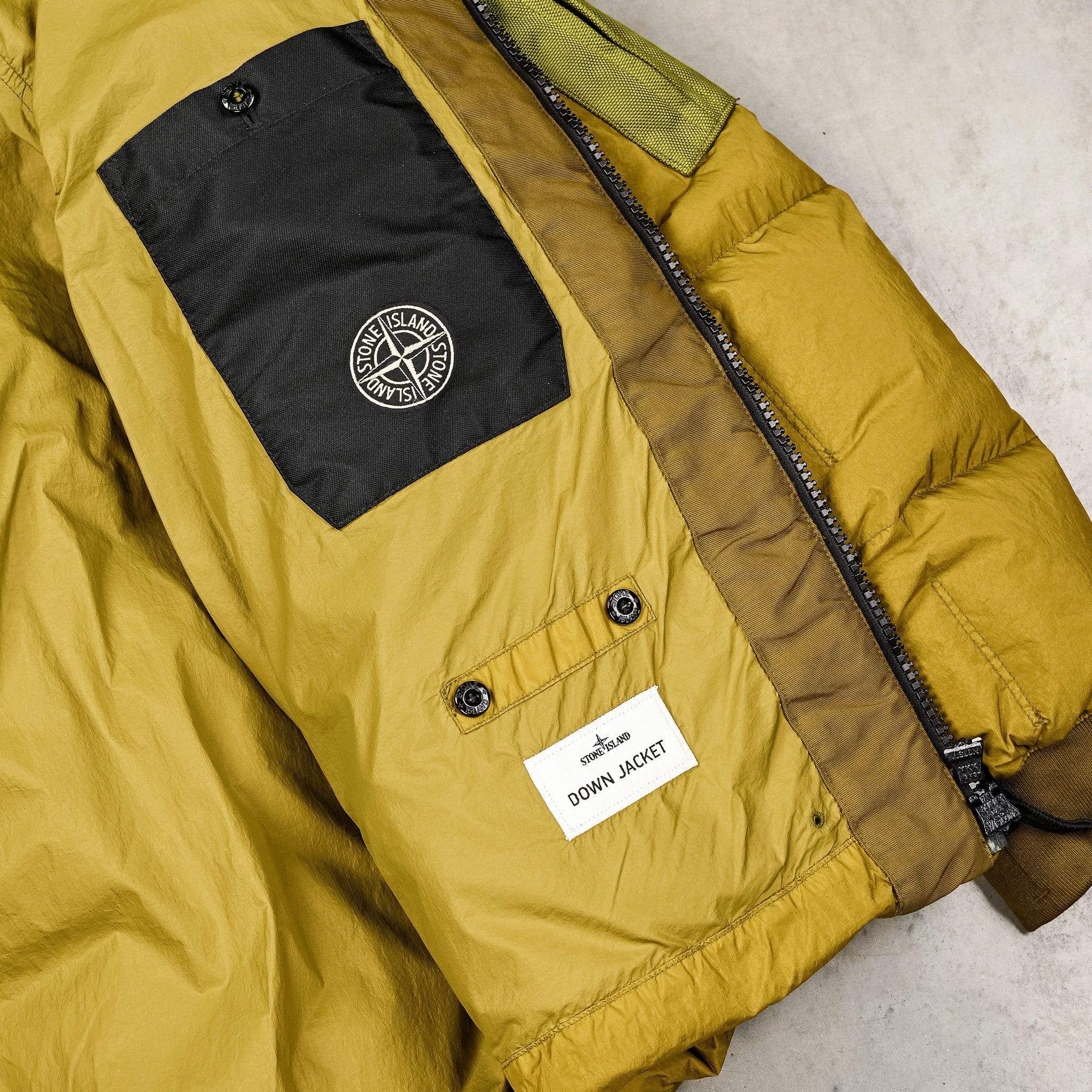 Stone Island Garment Dyed Crinkle Reps NY Hooded Down Jacket Cactus