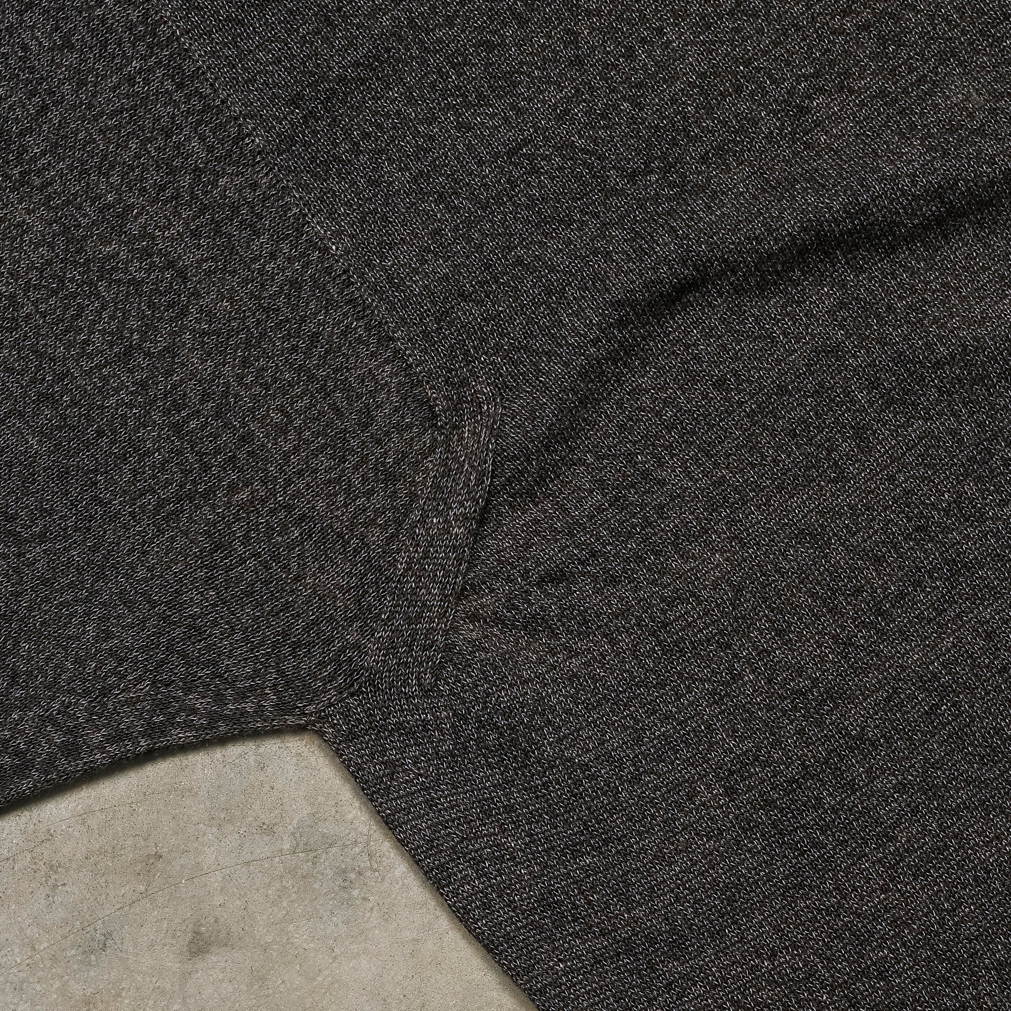 Olde H &amp; Daughter Linen Silk Plain Stitch V-Neck Charcoal