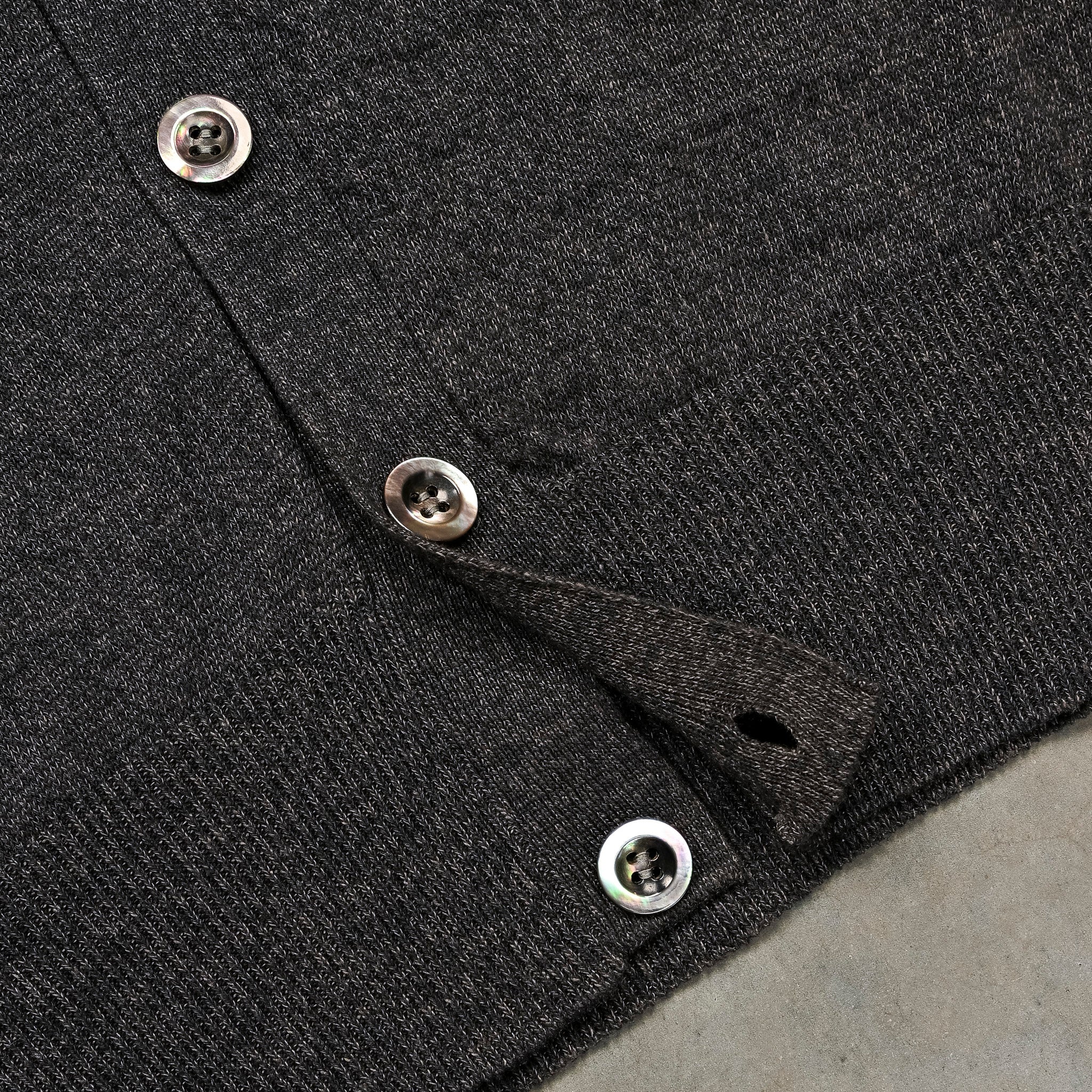 Olde H &amp; Daughter Linen Silk Plain Stitch Cardigan Charcoal