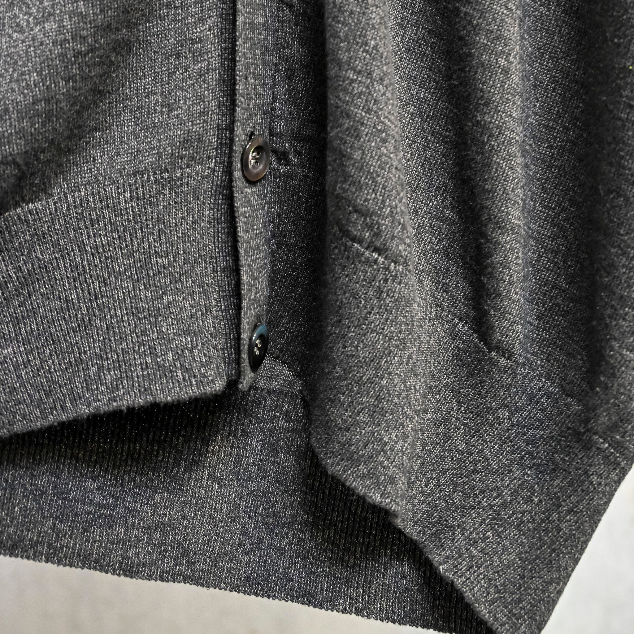 Olde H &amp; Daughter Linen Silk Plain Stitch Cardigan Charcoal