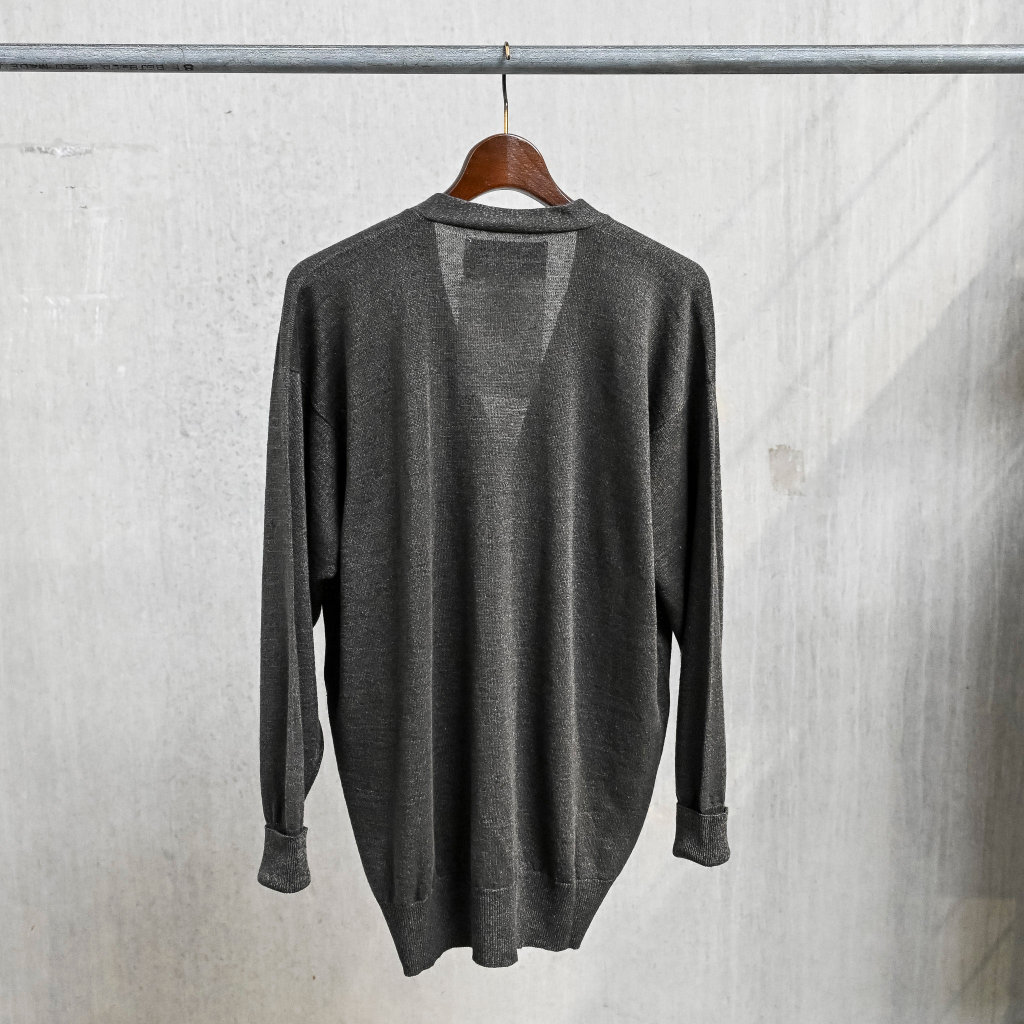 Olde H &amp; Daughter Linen Silk Plain Stitch Cardigan Charcoal