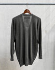 Olde H & Daughter Linen Silk Plain Stitch Cardigan Charcoal