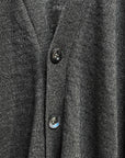 Olde H & Daughter Linen Silk Plain Stitch Cardigan Charcoal