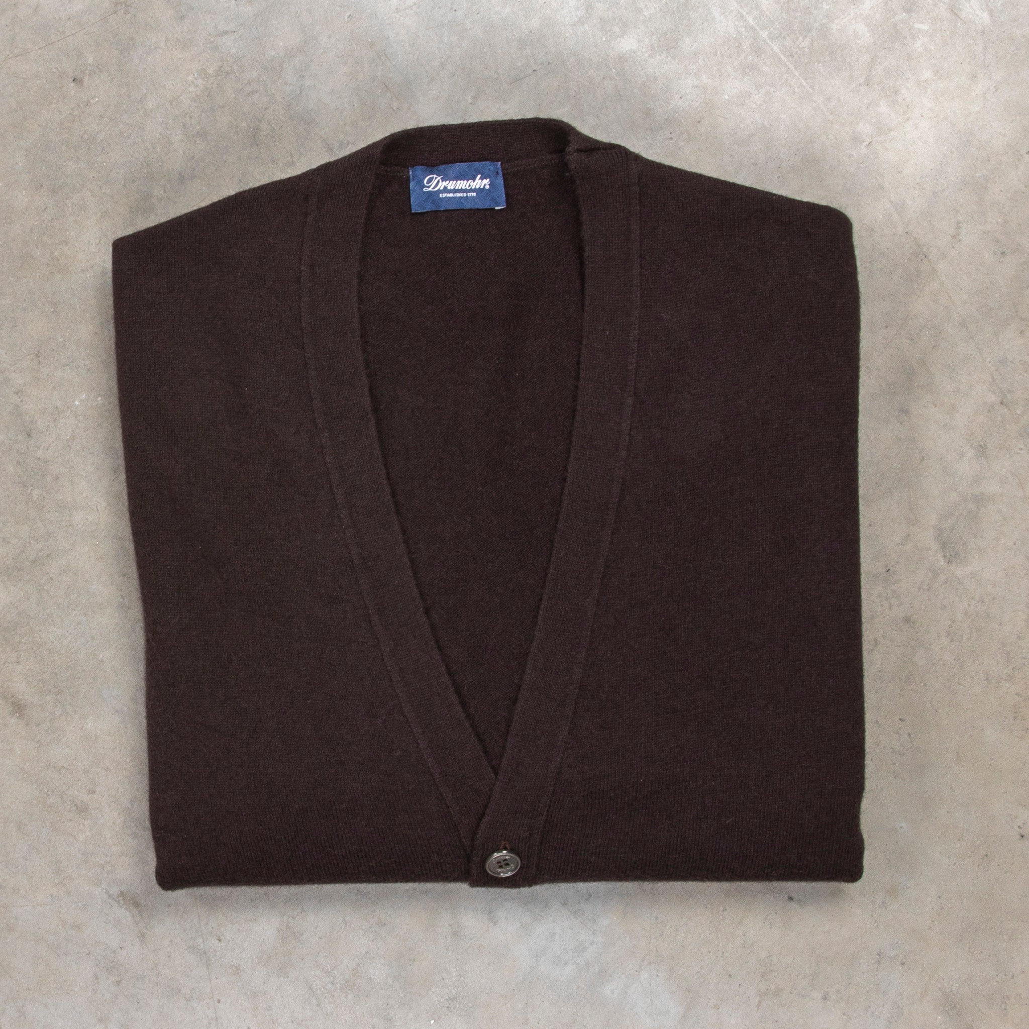 Drumohr Cashmere Cardigan con Bottoni Marrone