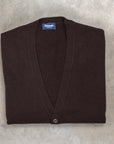 Drumohr Cashmere Cardigan con Bottoni Marrone
