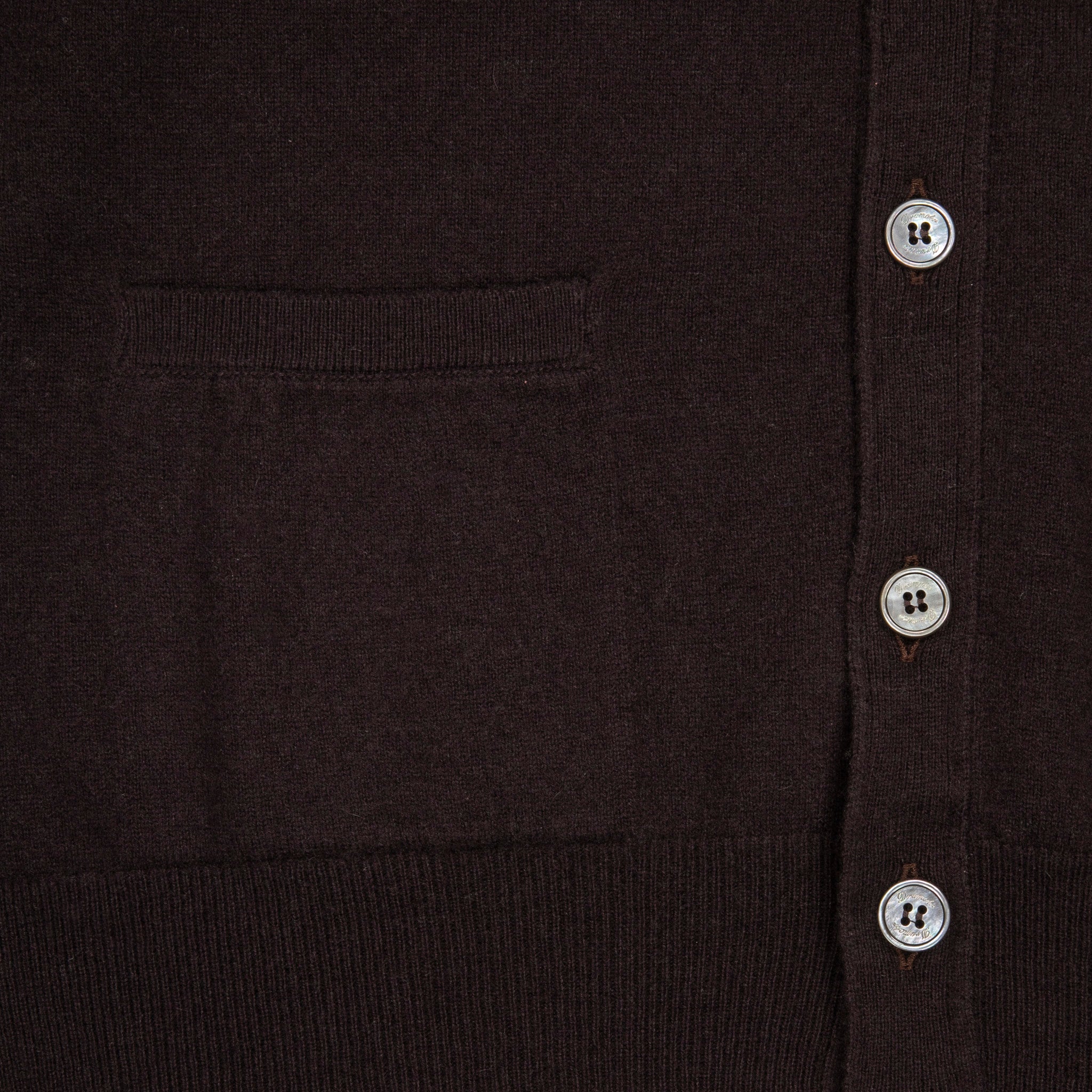 Drumohr Cashmere Cardigan con Bottoni Marrone