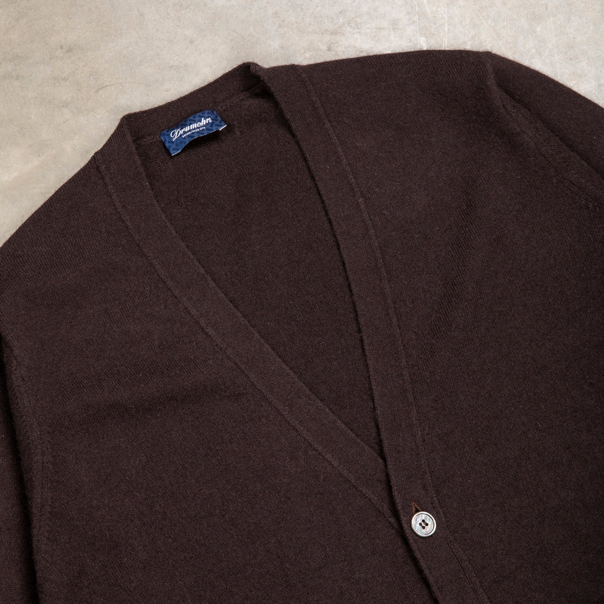 Drumohr Cashmere Cardigan con Bottoni Marrone
