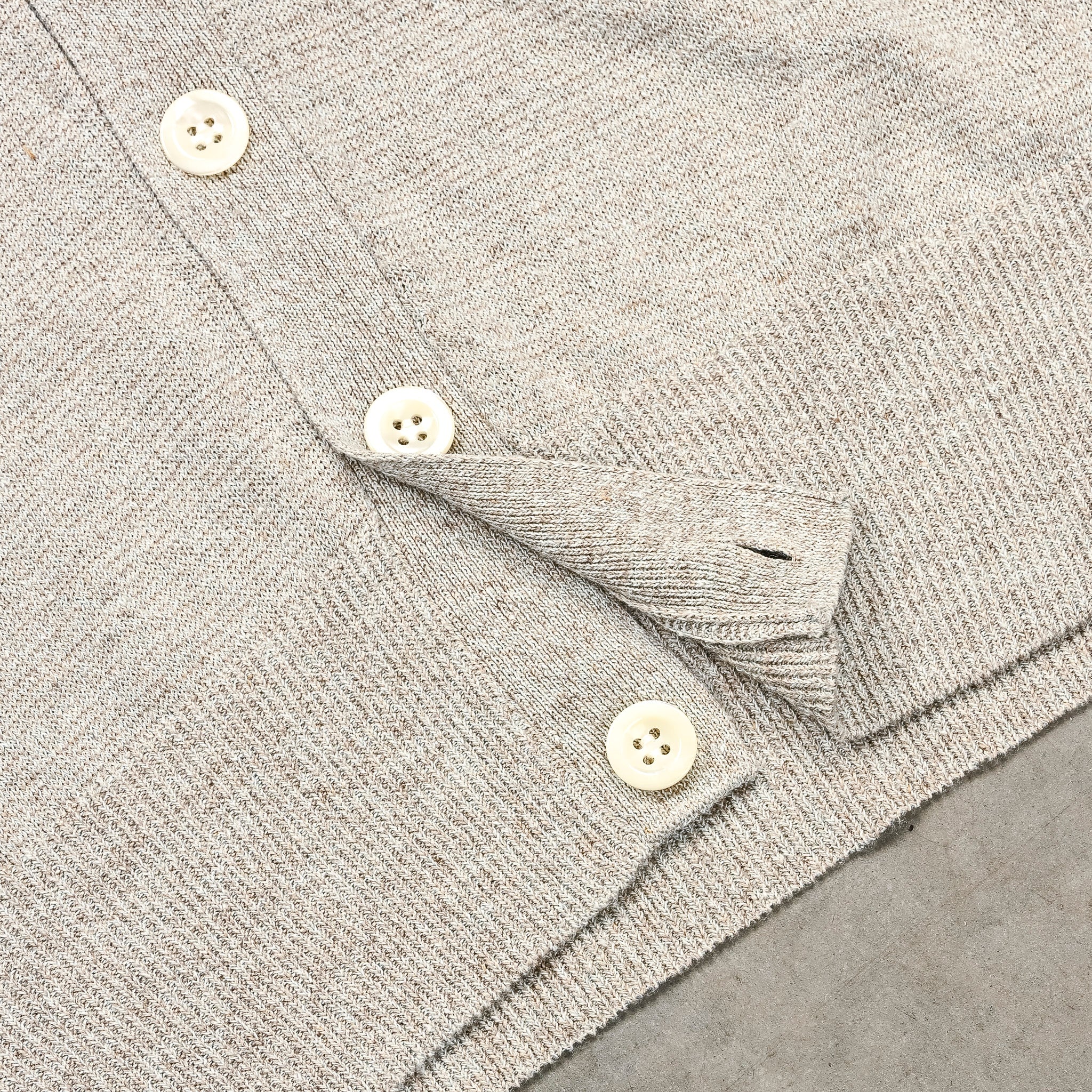Olde H &amp; Daughter Linen Silk Plain Stitch Cardigan Salt