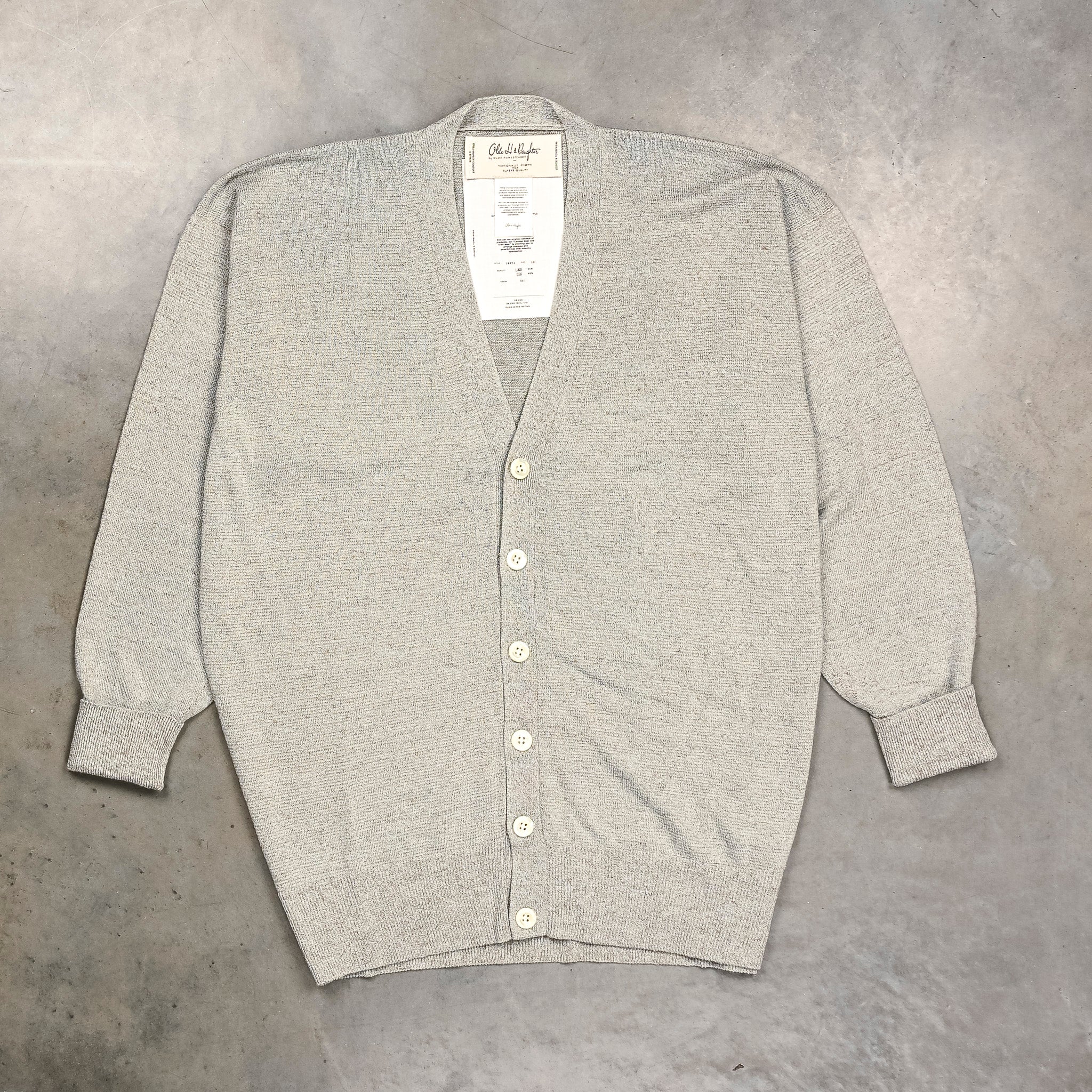Olde H &amp; Daughter Linen Silk Plain Stitch Cardigan Salt