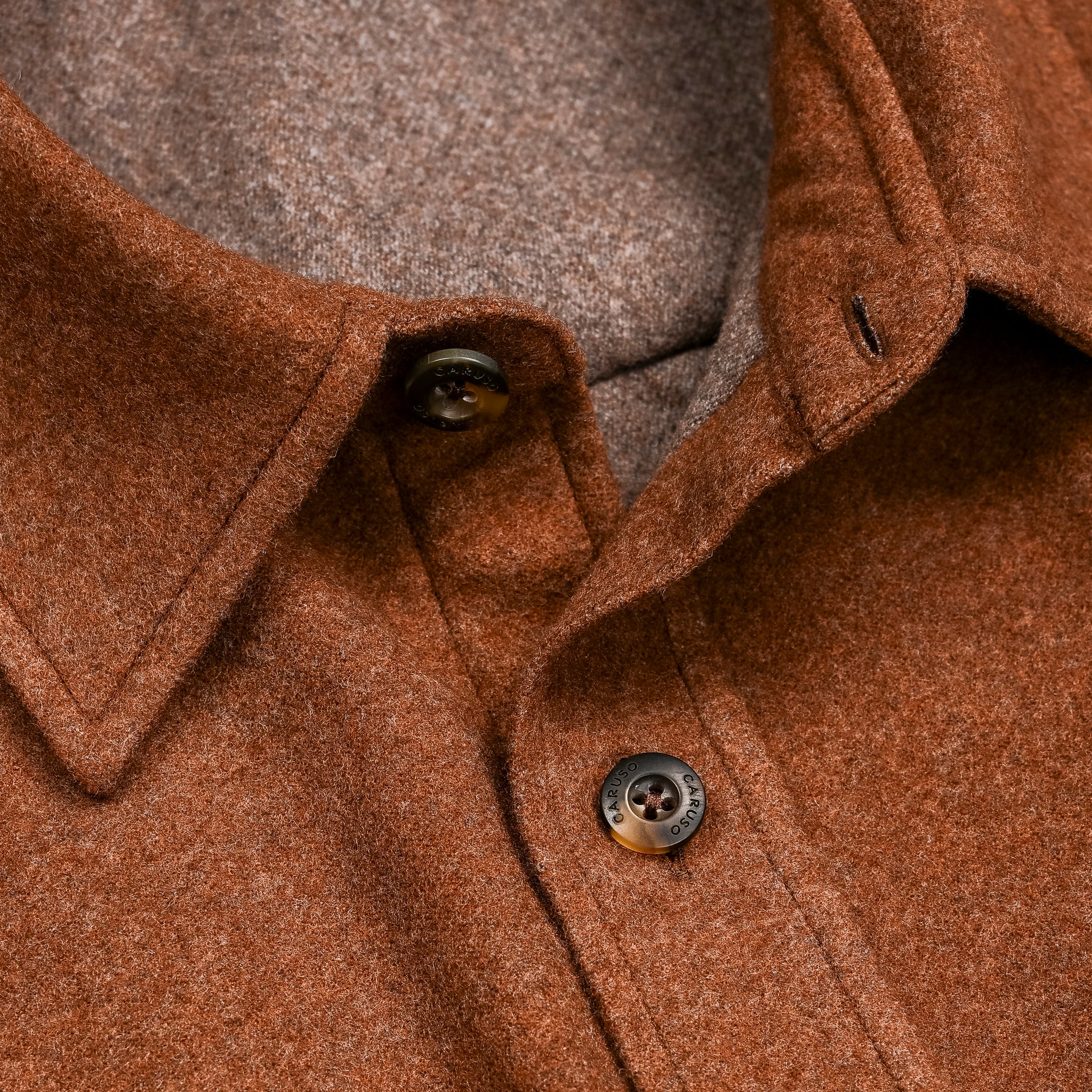 Caruso Overshirt Nuage 180's Wool Beige Scuro