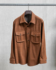 Caruso Overshirt Nuage 180's Wool Beige Scuro