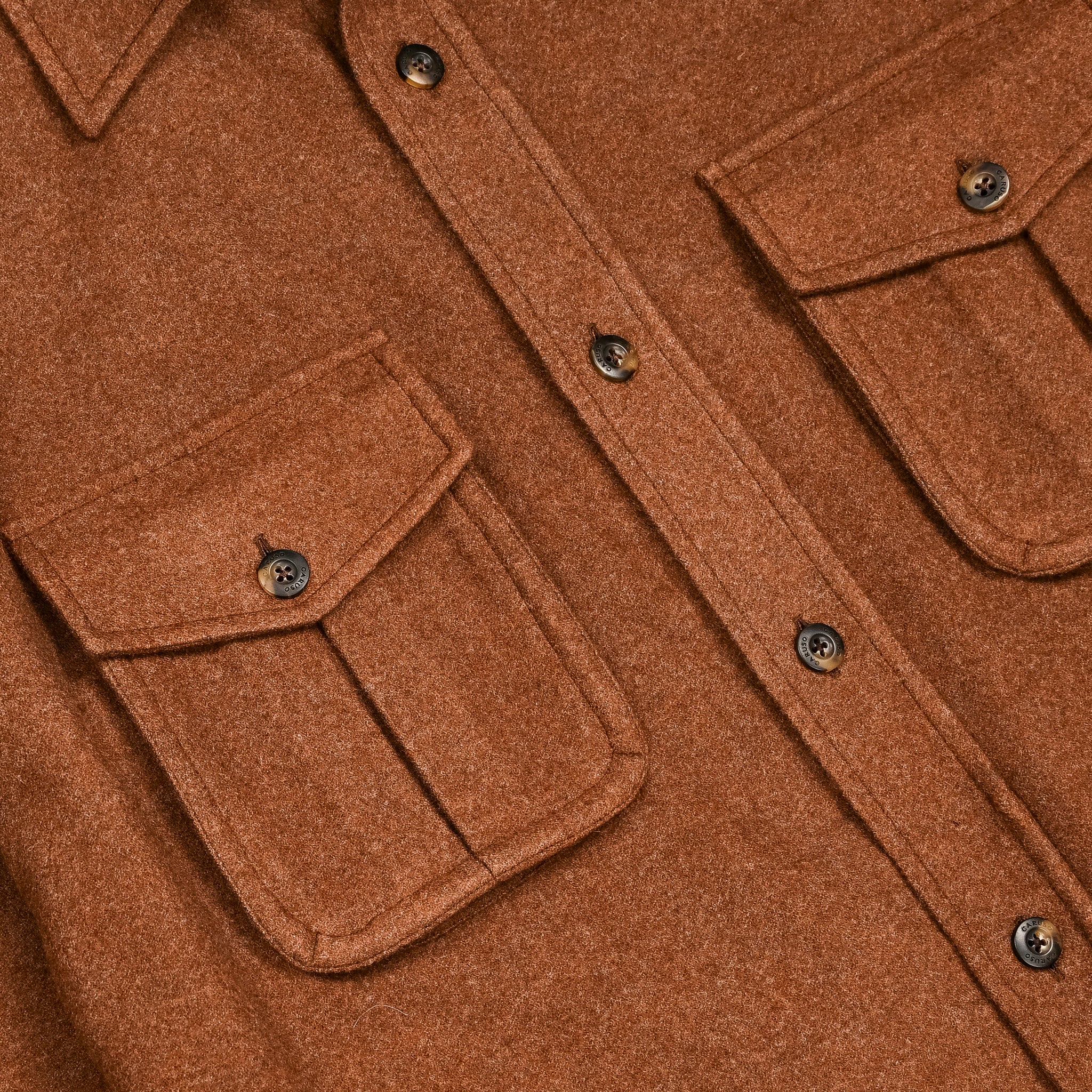 Caruso Overshirt Nuage 180's Wool Beige Scuro