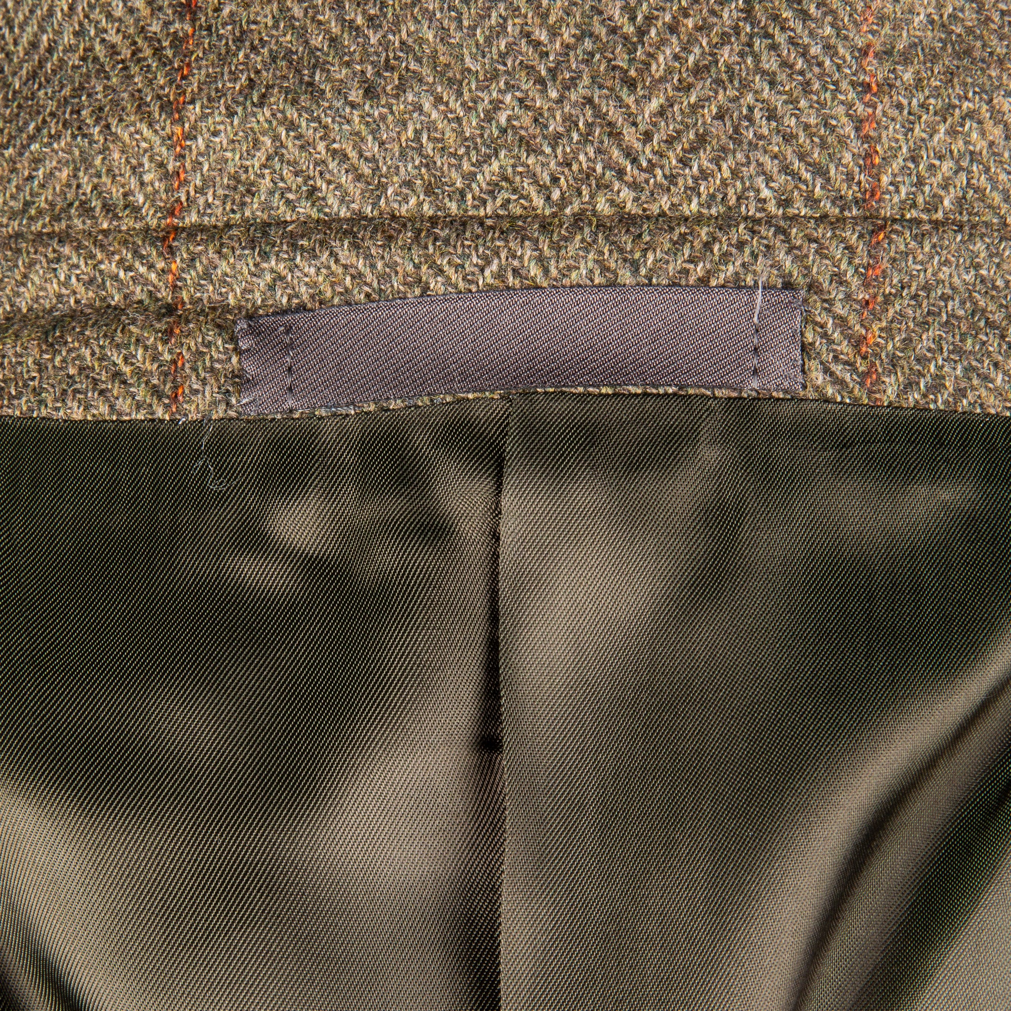 Caruso Fedora Jacket Italian Herringbone Tweed Oliva