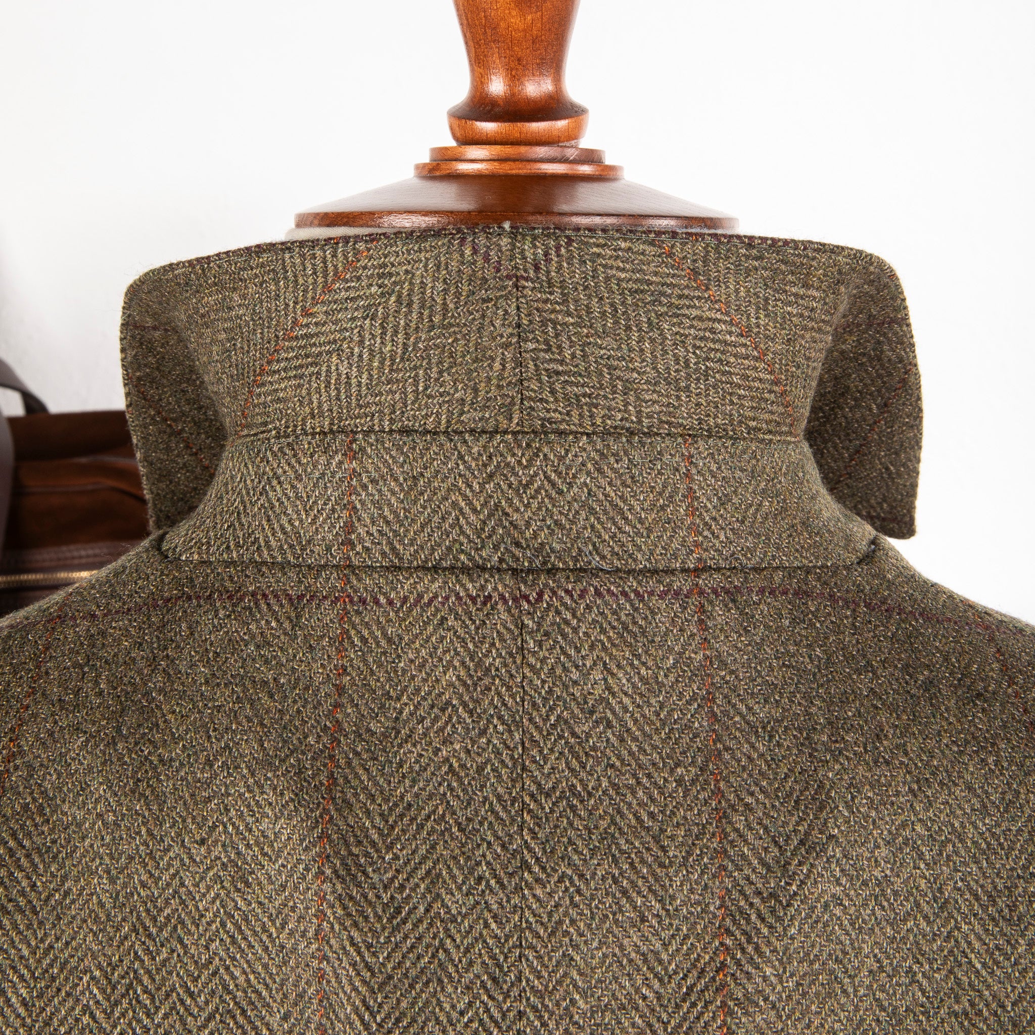 Caruso Fedora Jacket Italian Herringbone Tweed Oliva