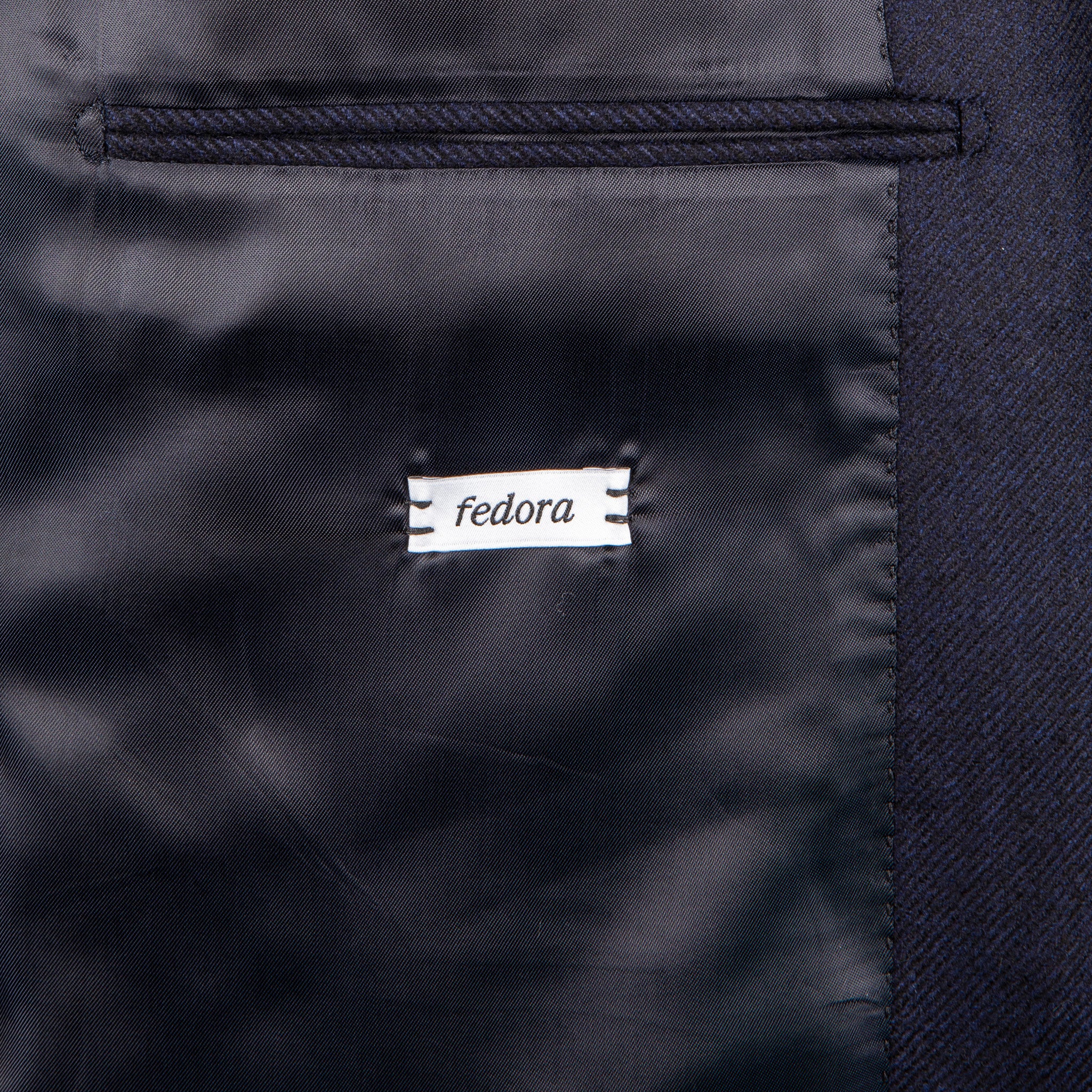 Caruso Fedora Jacket Wool Cashmere Twill Blu Notte