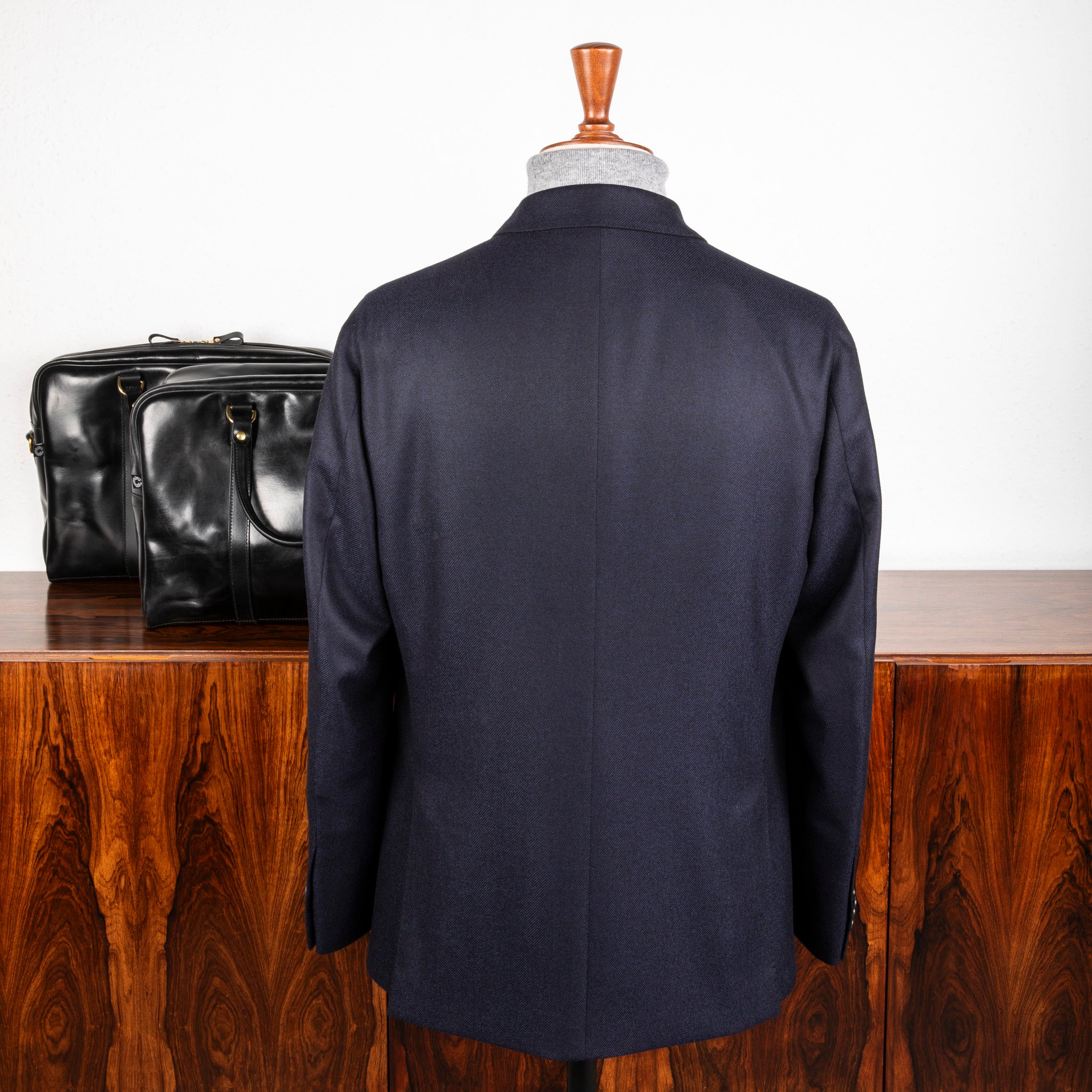 Caruso Fedora Jacket Wool Cashmere Twill Blu Notte