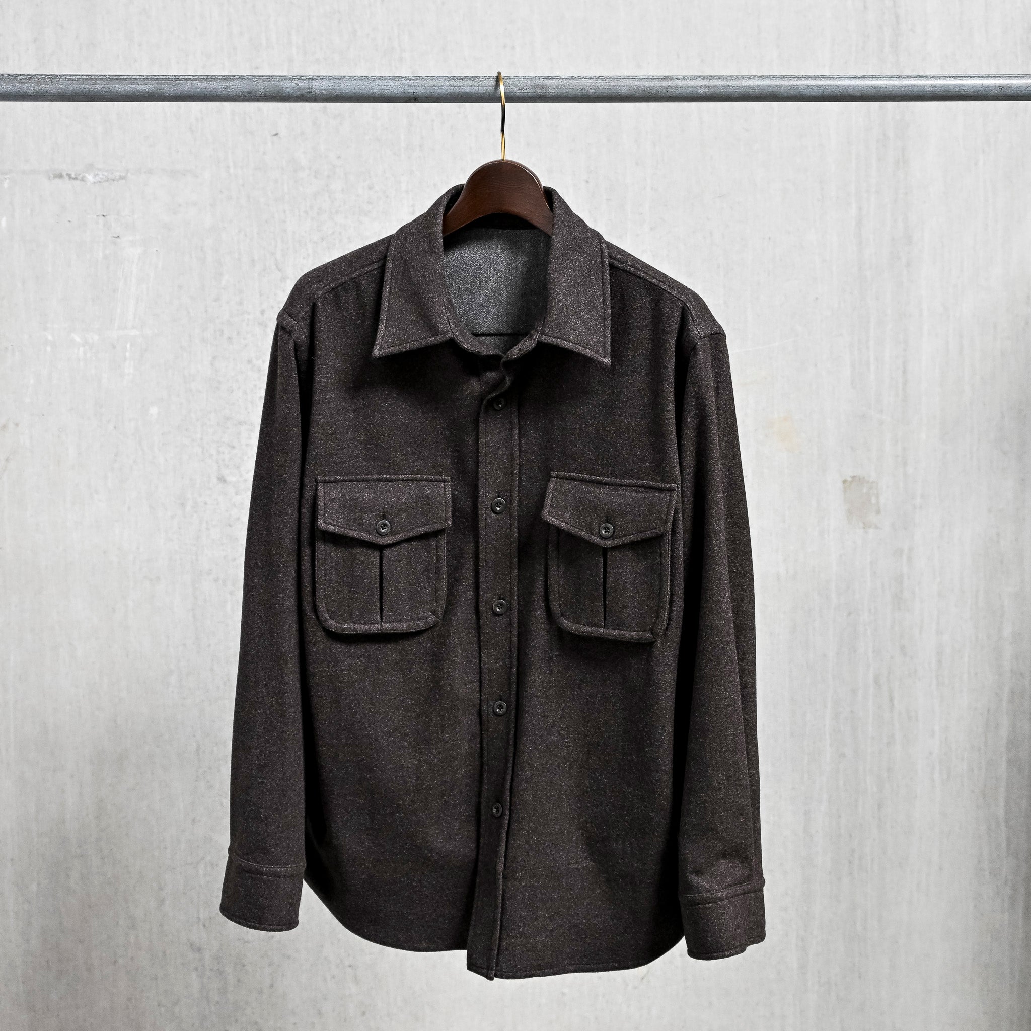 Caruso Overshirt Nuage 180's Wool Marrone