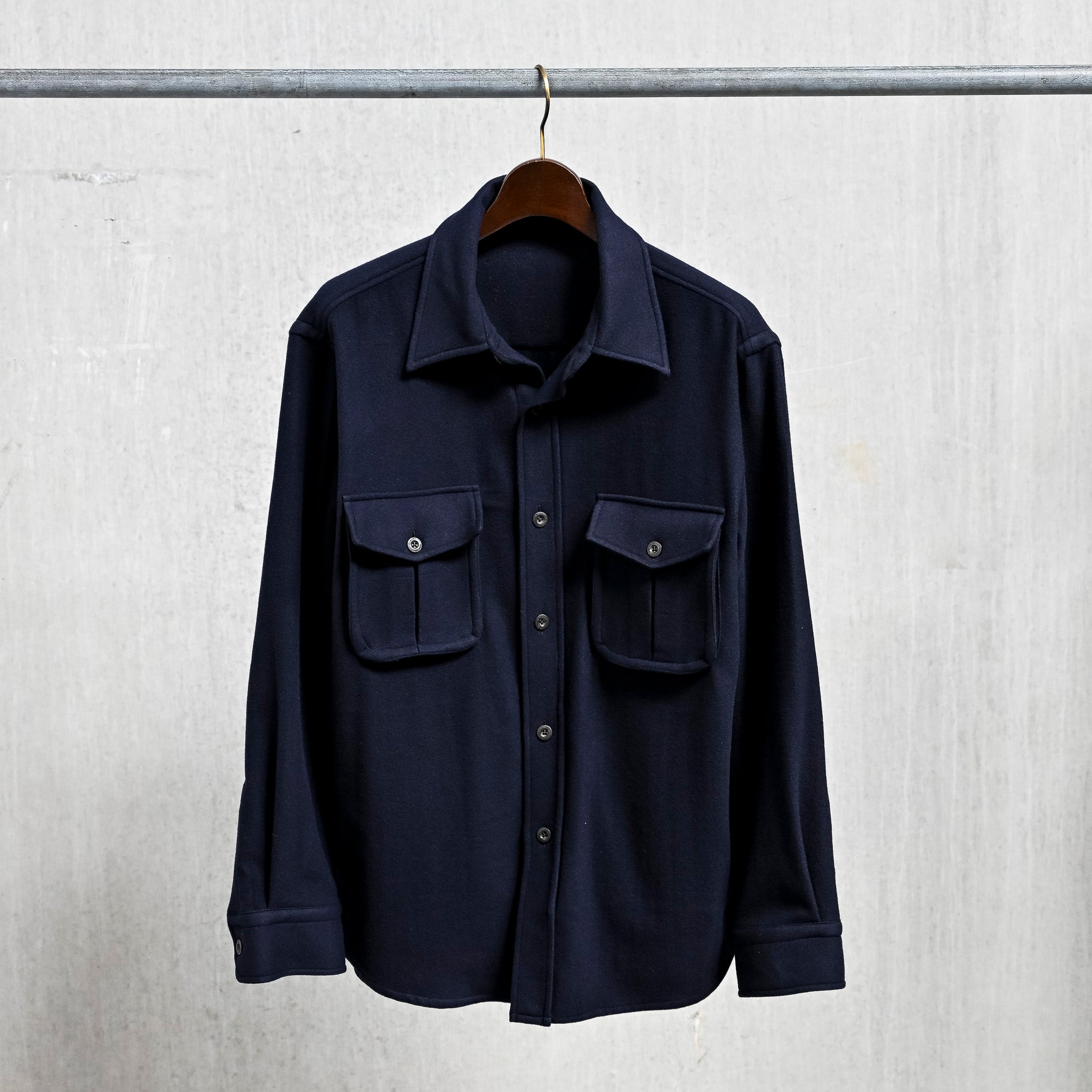 Caruso Overshirt Nuage 180's Wool Blu Notte