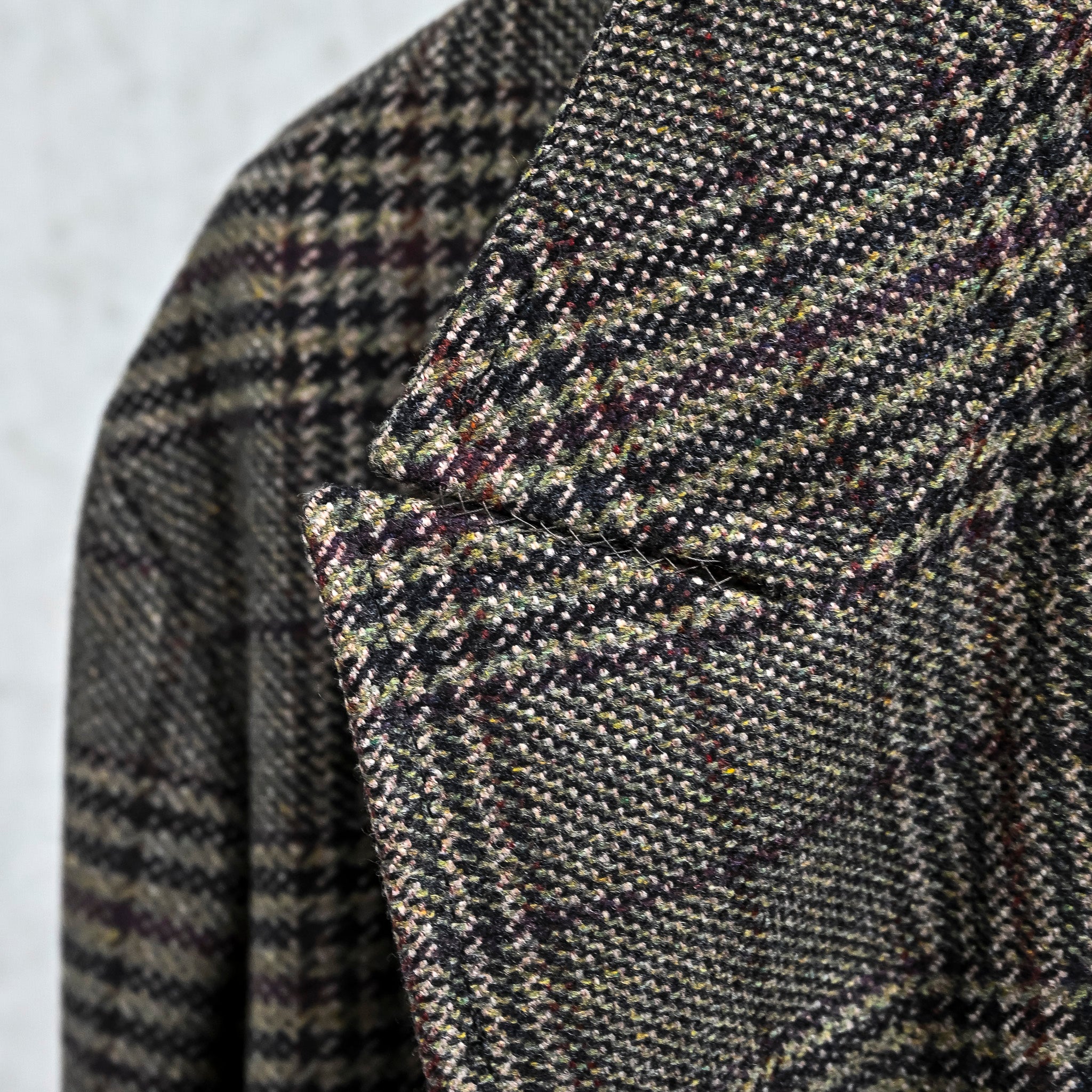 Caruso Rigoletto DB Overcoat Italian Tweed Verde Scuro