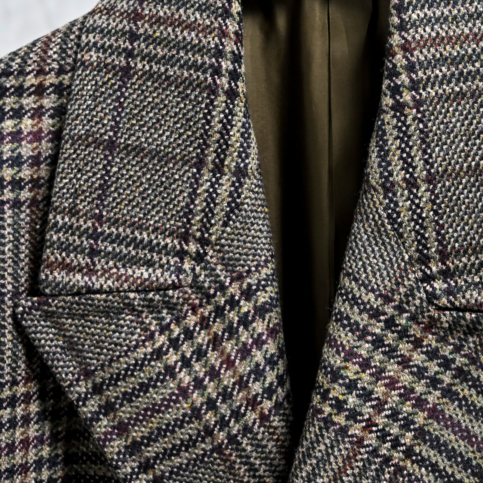 Caruso Rigoletto DB Overcoat Italian Tweed Verde Scuro