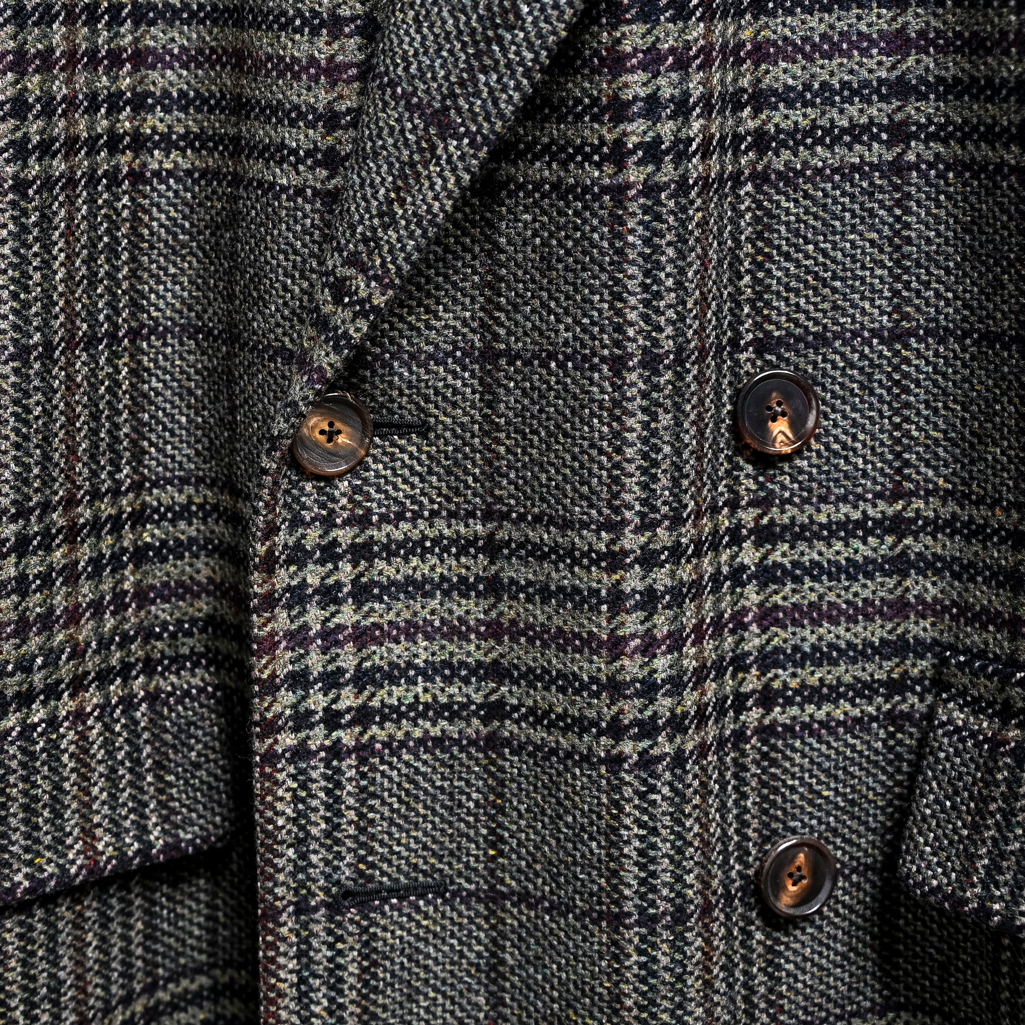 Caruso Rigoletto DB Overcoat Italian Tweed Verde Scuro