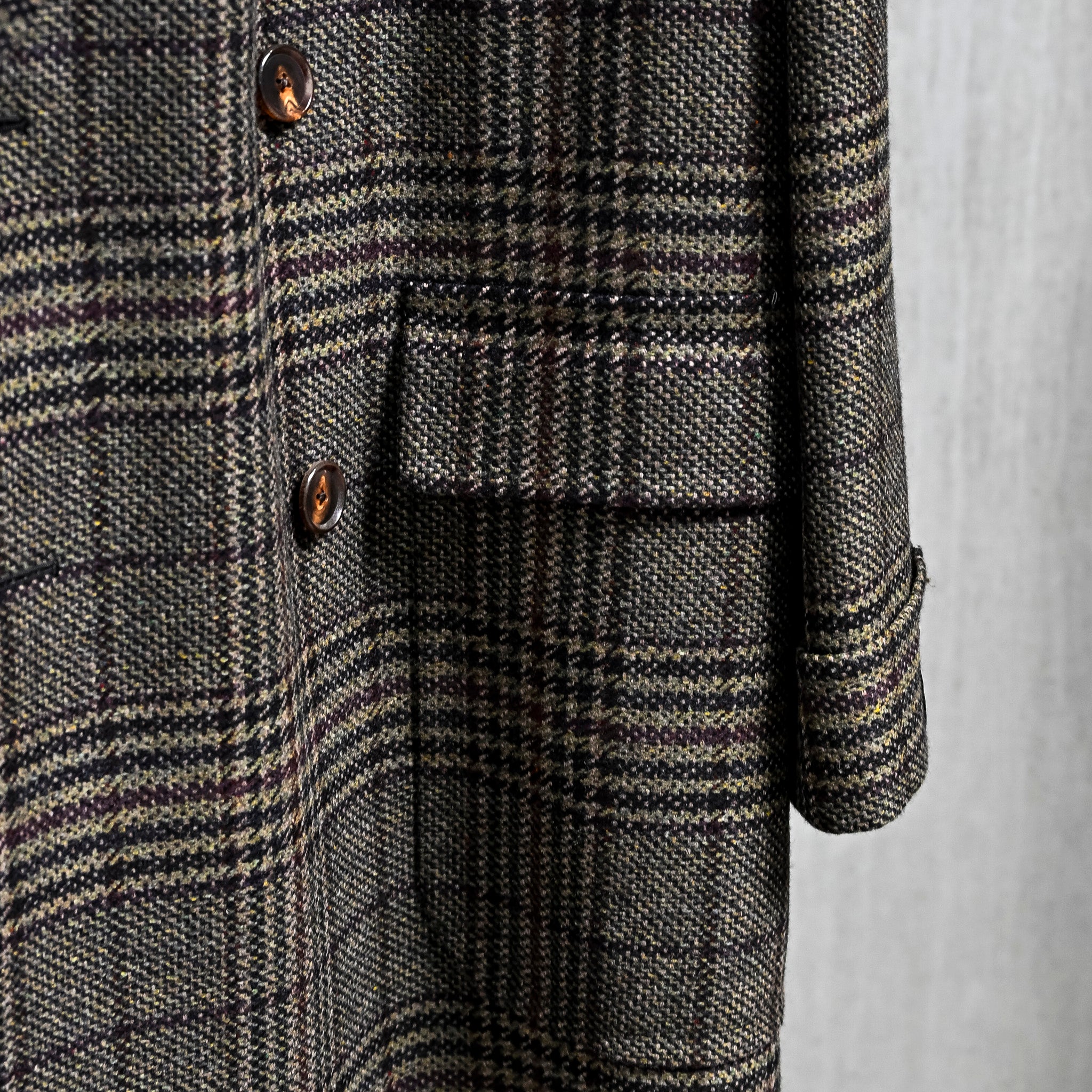Caruso Rigoletto DB Overcoat Italian Tweed Verde Scuro