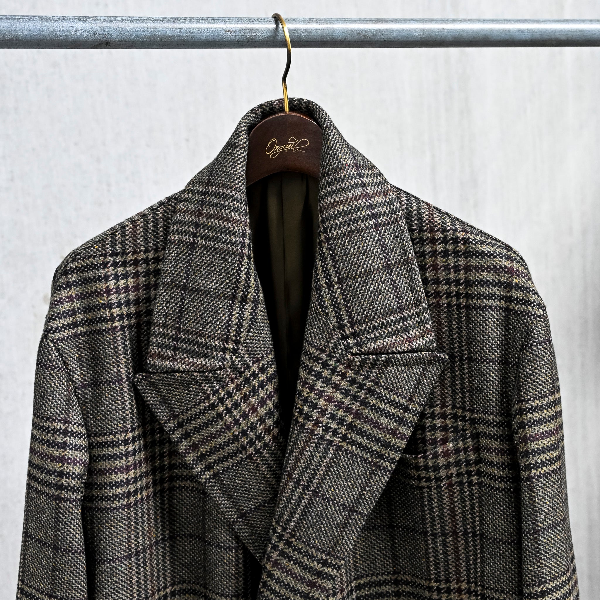 Caruso Rigoletto DB Overcoat Italian Tweed Verde Scuro