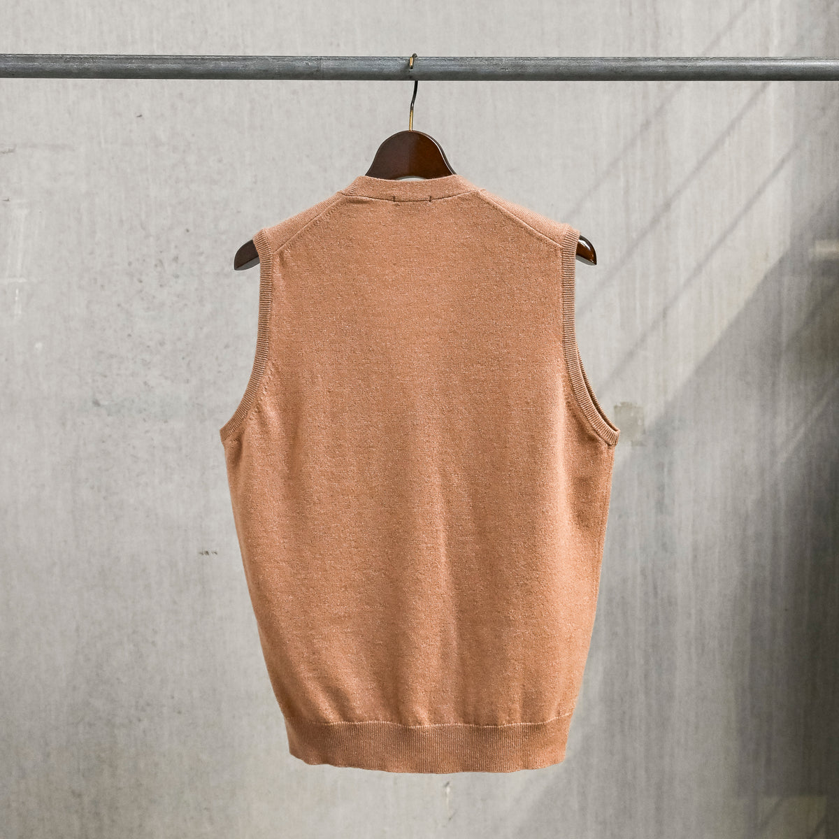 Drumohr Cashmere Gillet con Bottoni Sabbia