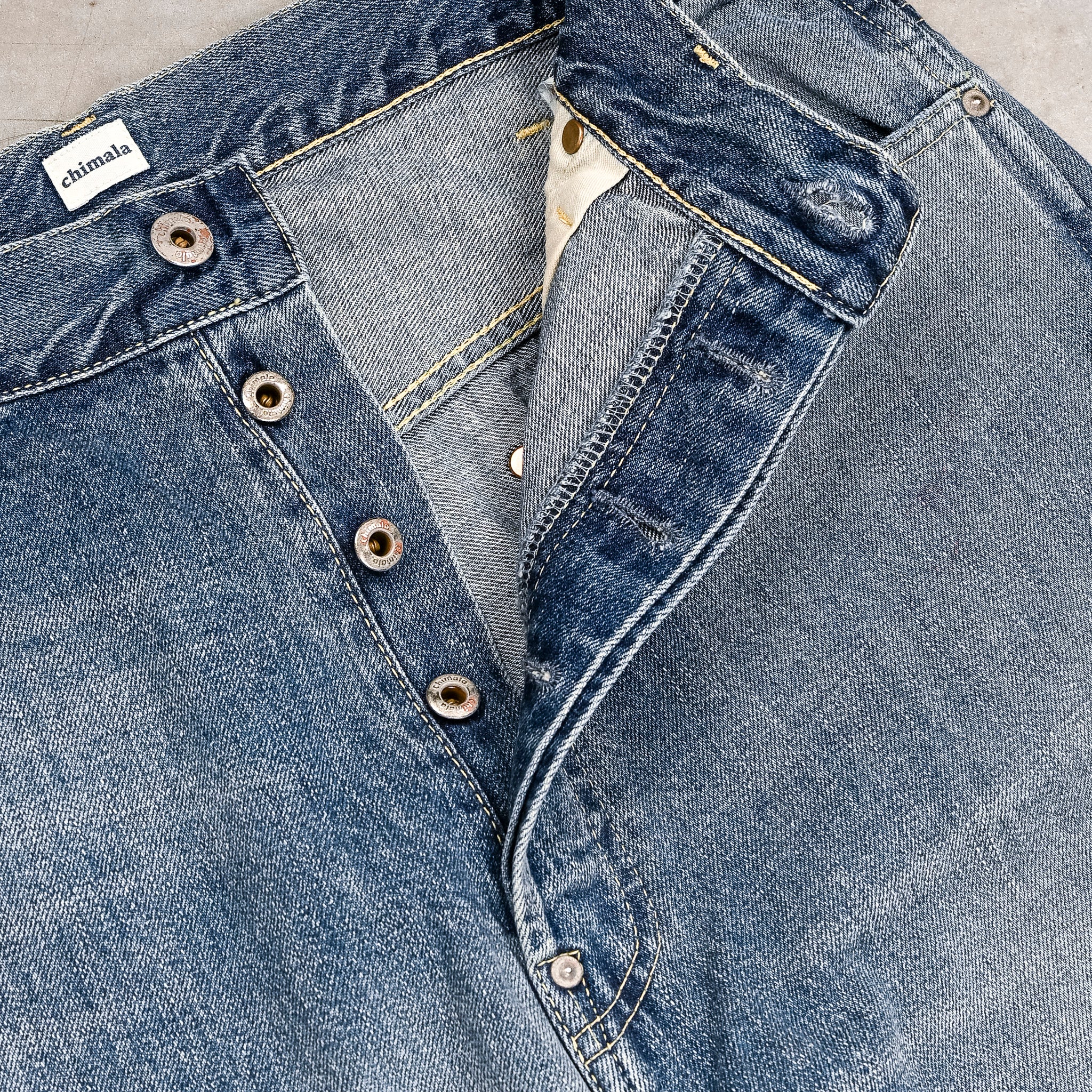 Chimala 12 Oz Work Denim Straight Cut Light Blue Wash – Frans