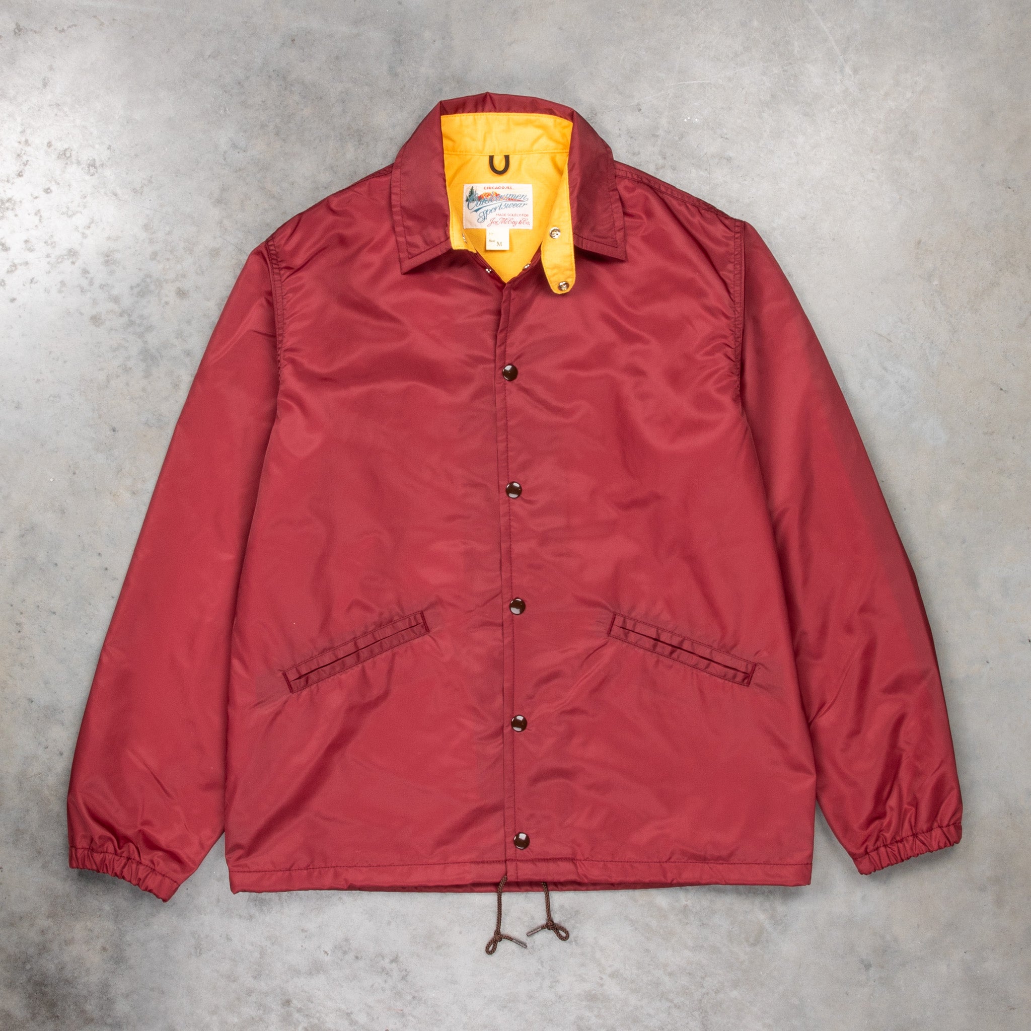 The Real McCoy&#39;s Nylon Cotton Lined Coach Jacket Burgundy