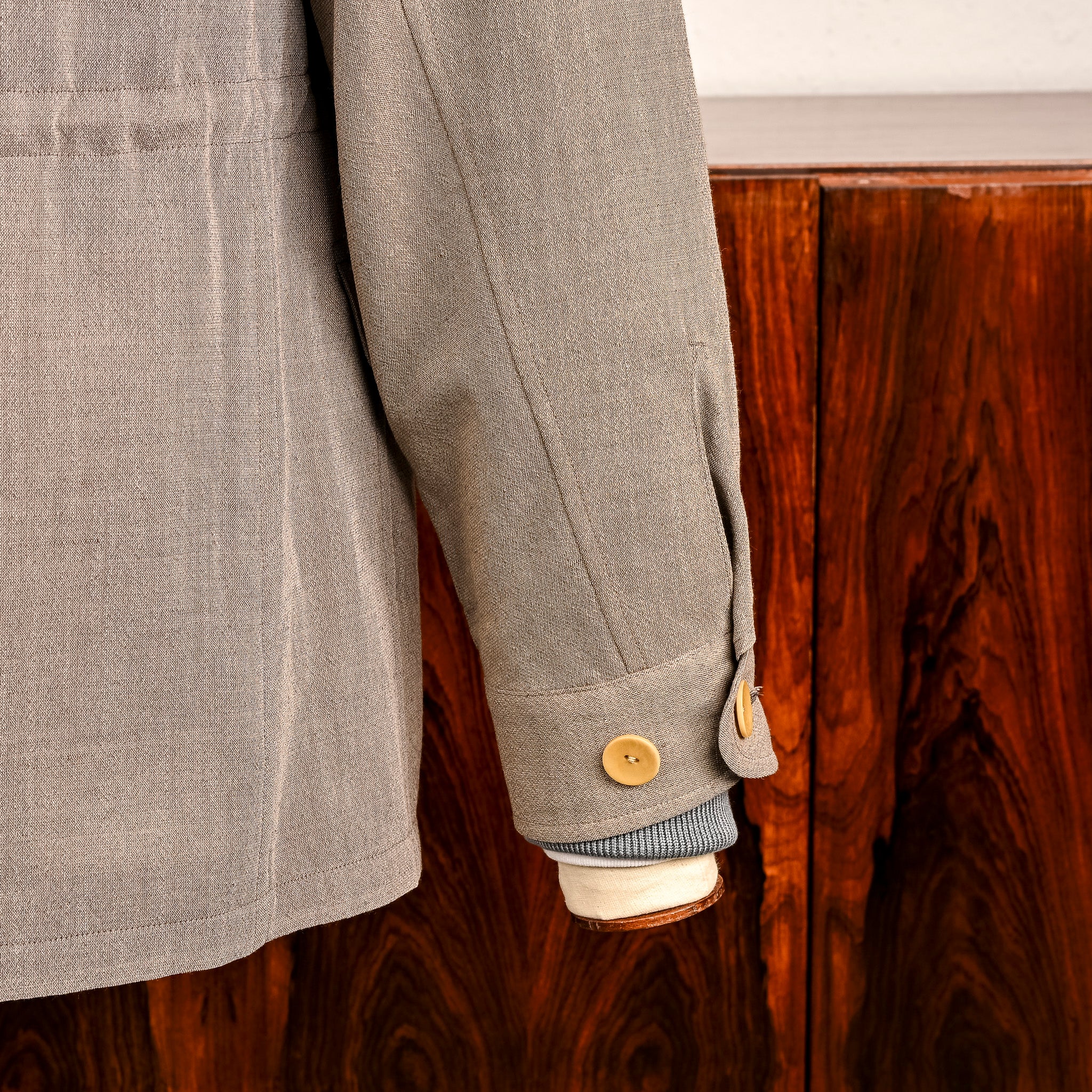 Cohérence Robert Jacket Wool Linen Mohair Ripple Beige