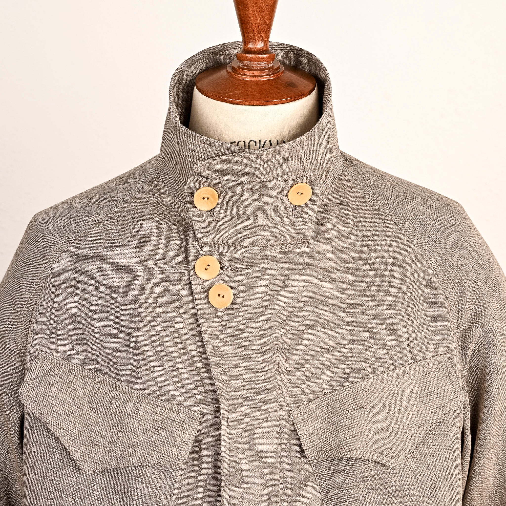 Cohérence Robert Jacket Wool Linen Mohair Ripple Beige