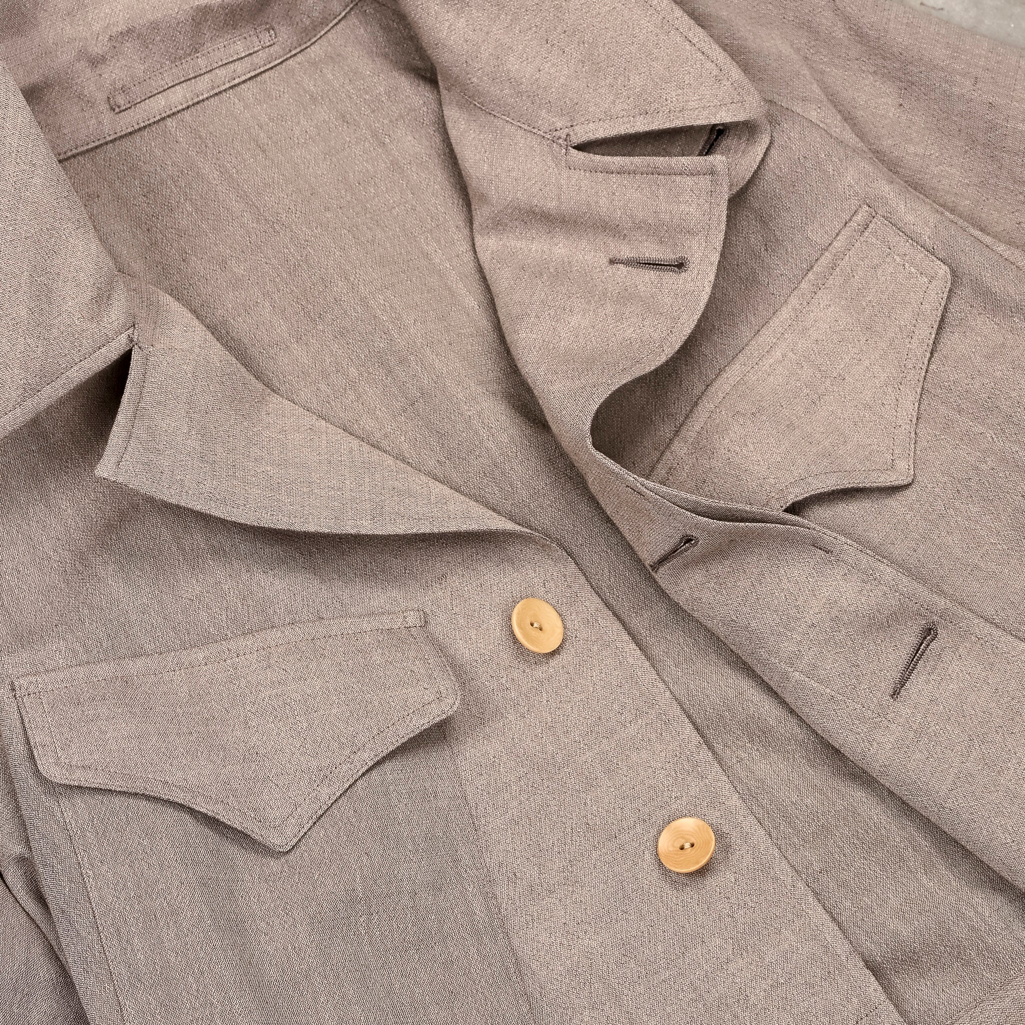 Cohérence Robert Jacket Wool Linen Mohair Ripple Beige
