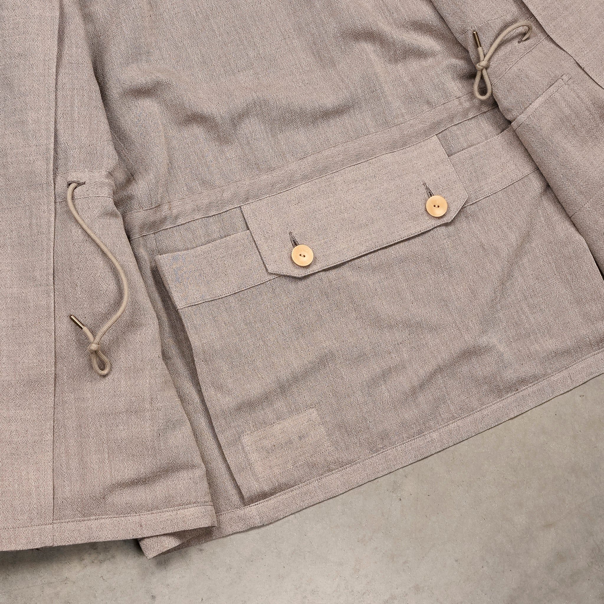 Cohérence Robert Jacket Wool Linen Mohair Ripple Beige