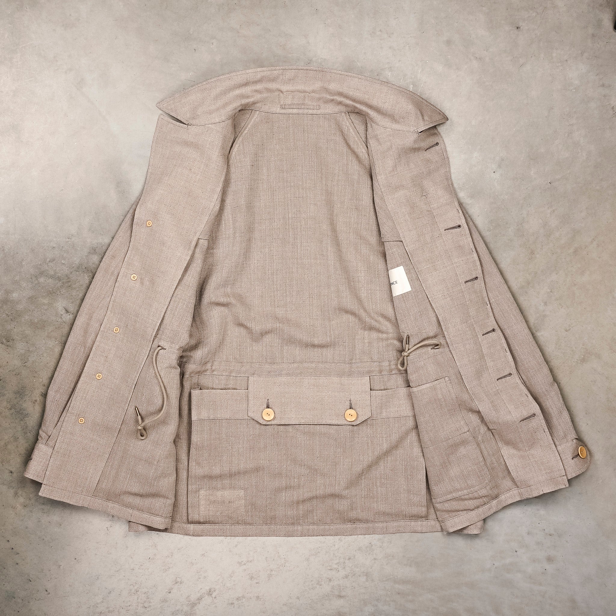 Cohérence Robert Jacket Wool Linen Mohair Ripple Beige