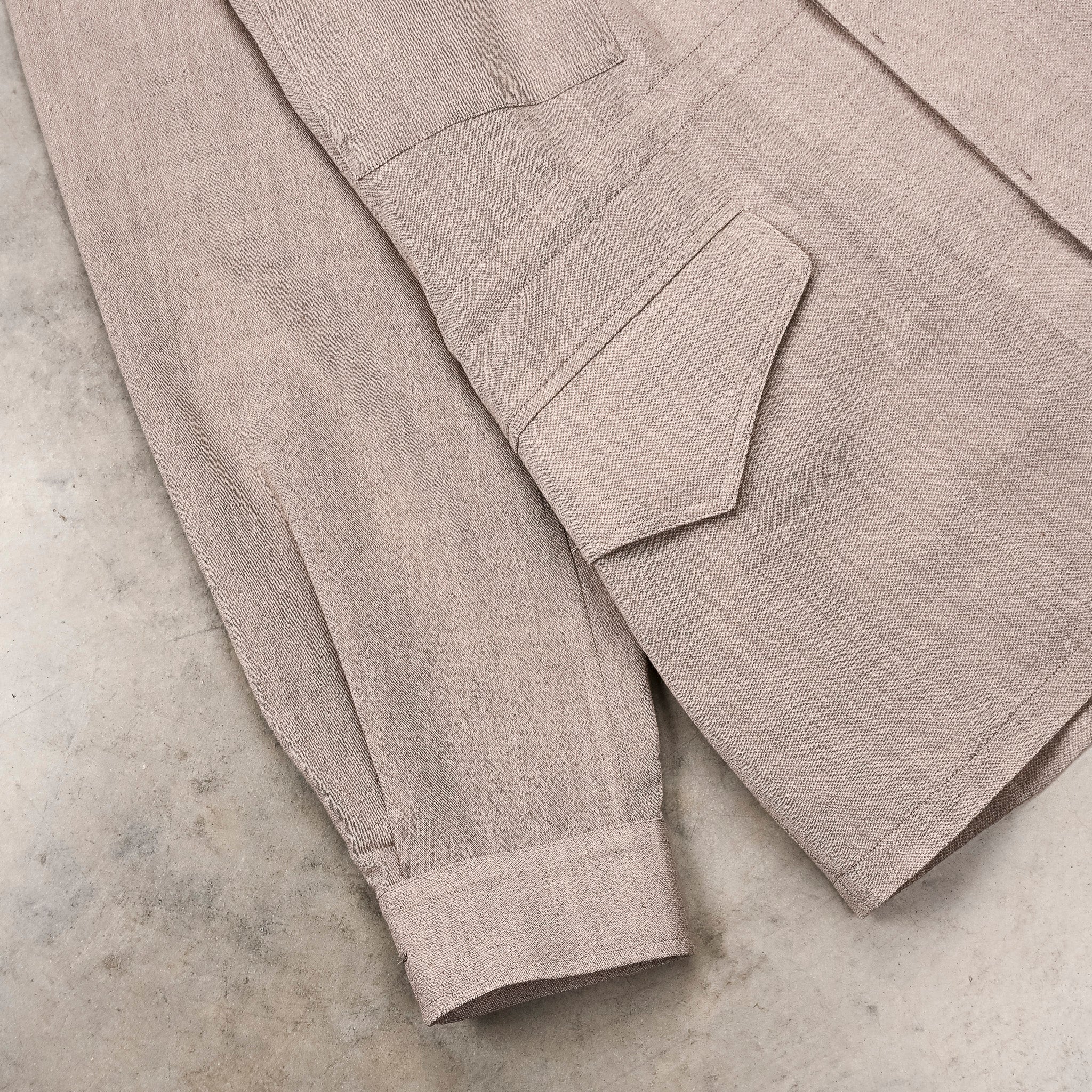 Cohérence Robert Jacket Wool Linen Mohair Ripple Beige