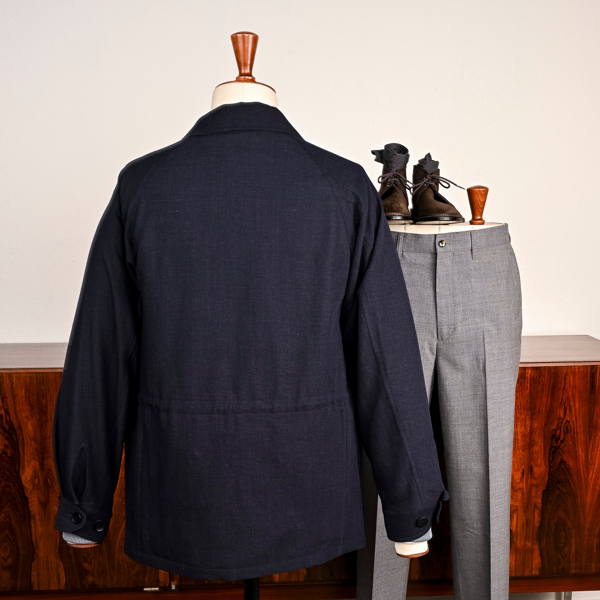 Cohérence Robert Jacket  Linen Mohair Ripple Dark Blue