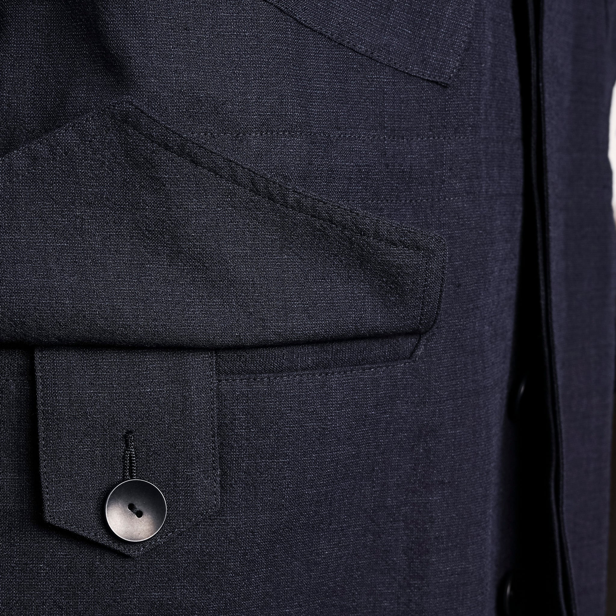 Cohérence Robert Jacket  Linen Mohair Ripple Dark Blue