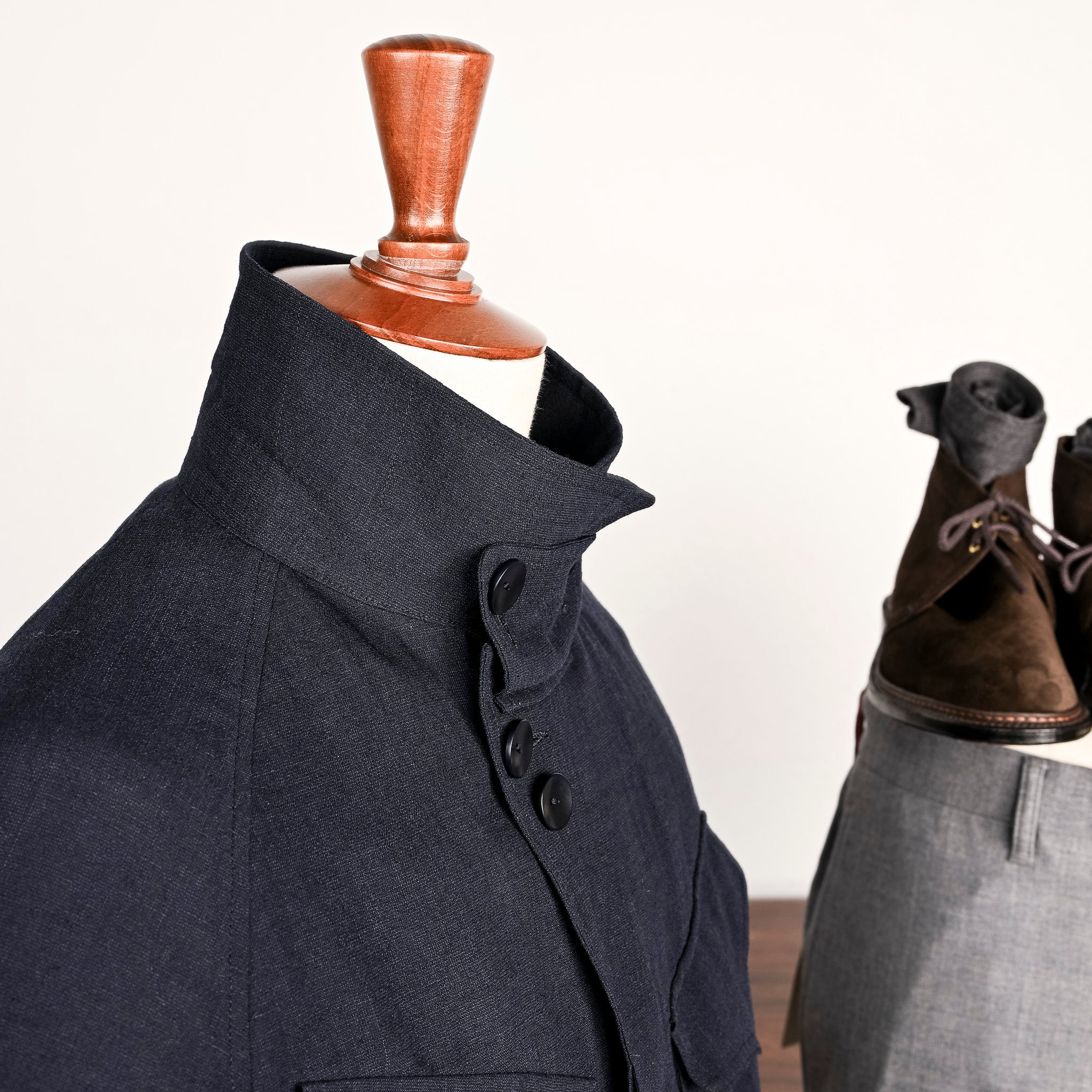 Cohérence Robert Jacket Wool Linen Mohair Ripple Dark Blue – Frans