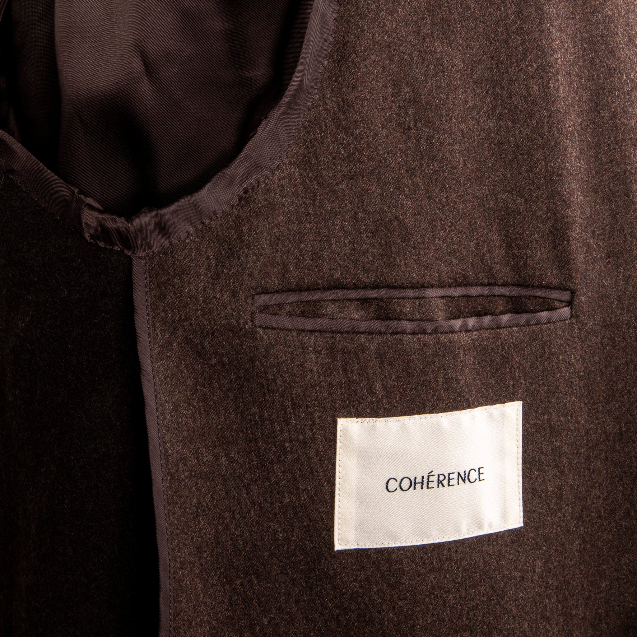Cohérence Berto Double Breasted Coat Dolmany Satin Dark Brown