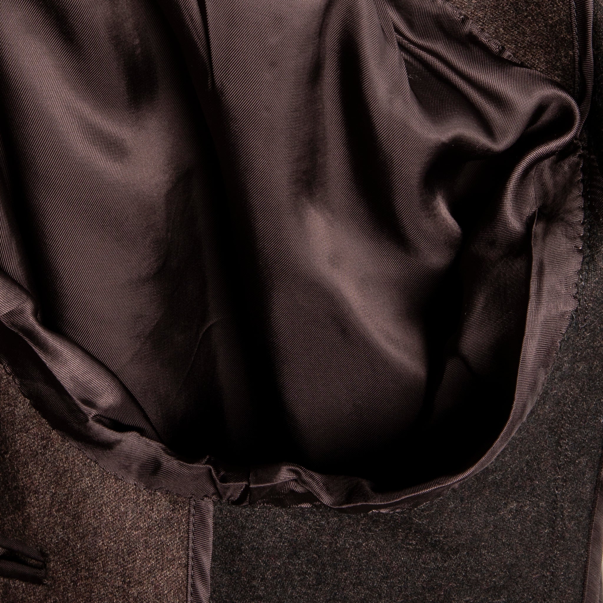 Cohérence Berto Double Breasted Coat Dolmany Satin Dark Brown