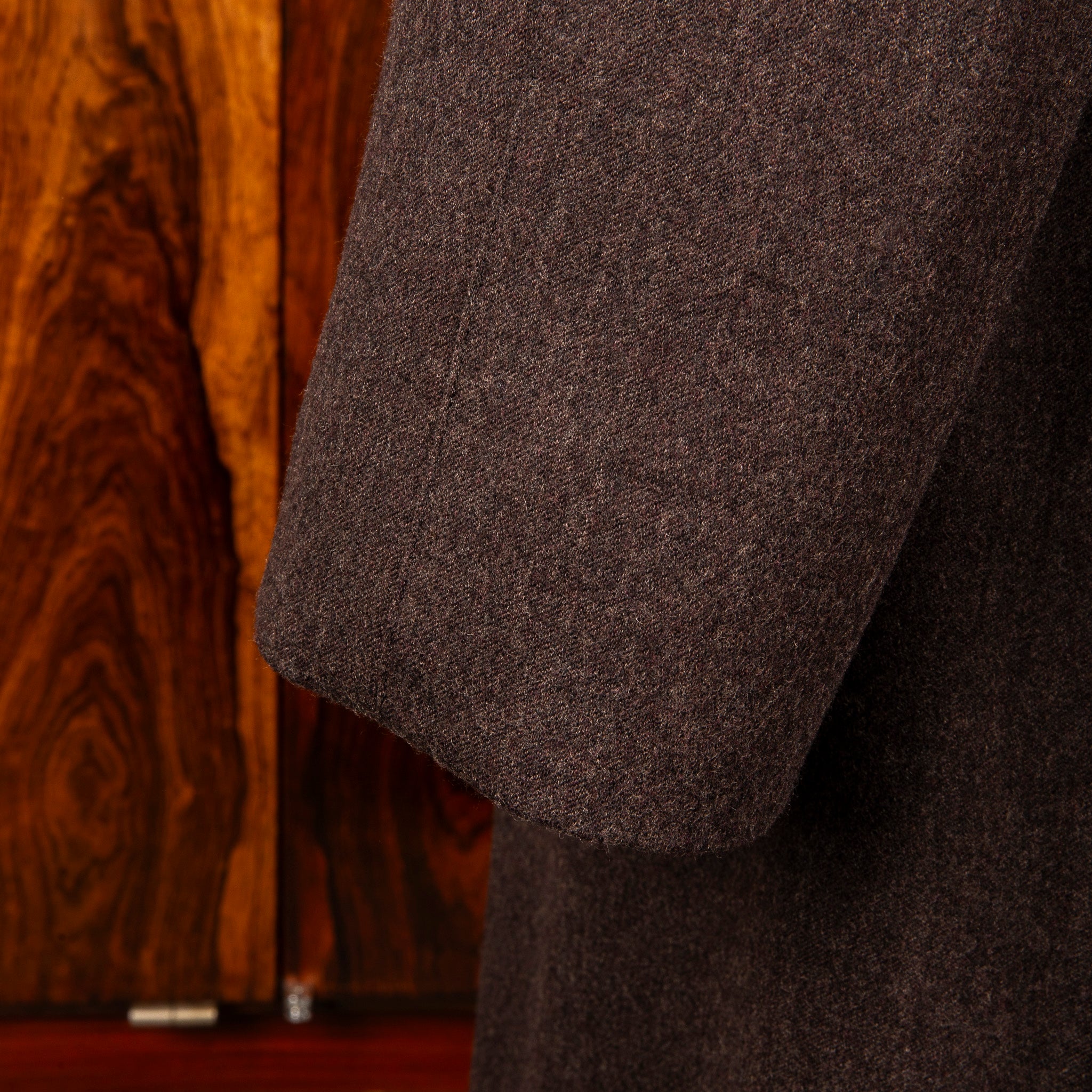 Cohérence Berto Double Breasted Coat Dolmany Satin Dark Brown