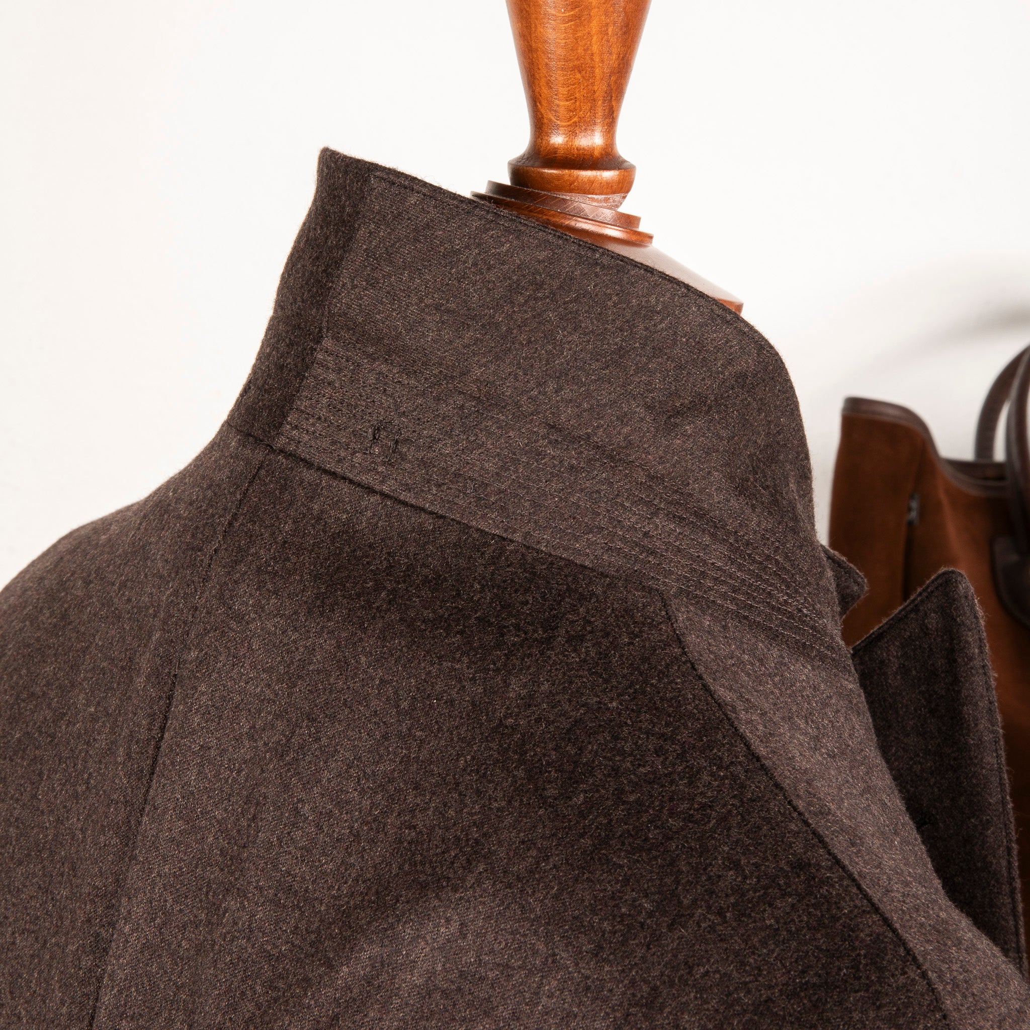 Cohérence Berto Double Breasted Coat Dolmany Satin Dark Brown