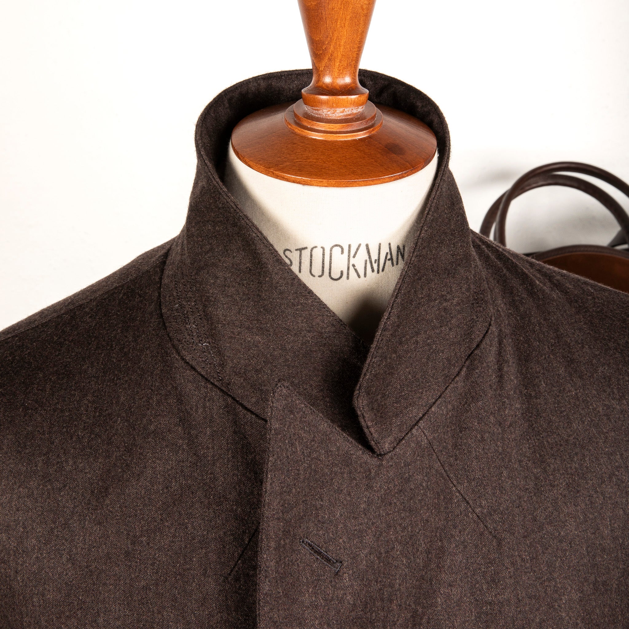 Cohérence Berto Double Breasted Coat Dolmany Satin Dark Brown