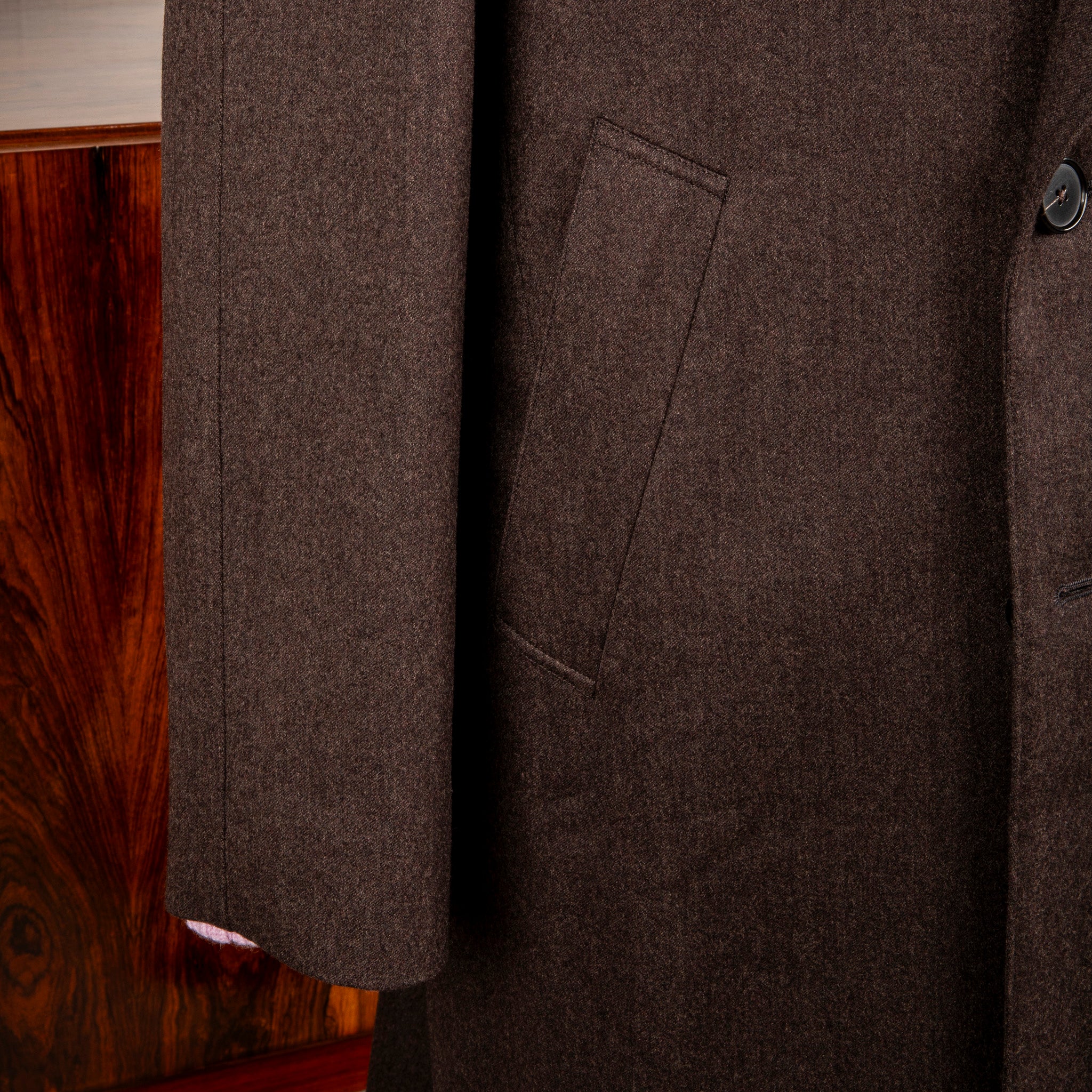 Cohérence Berto Double Breasted Coat Dolmany Satin Dark Brown