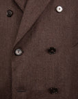Cohérence Berto Double Breasted Coat Dolmany Satin Dark Brown