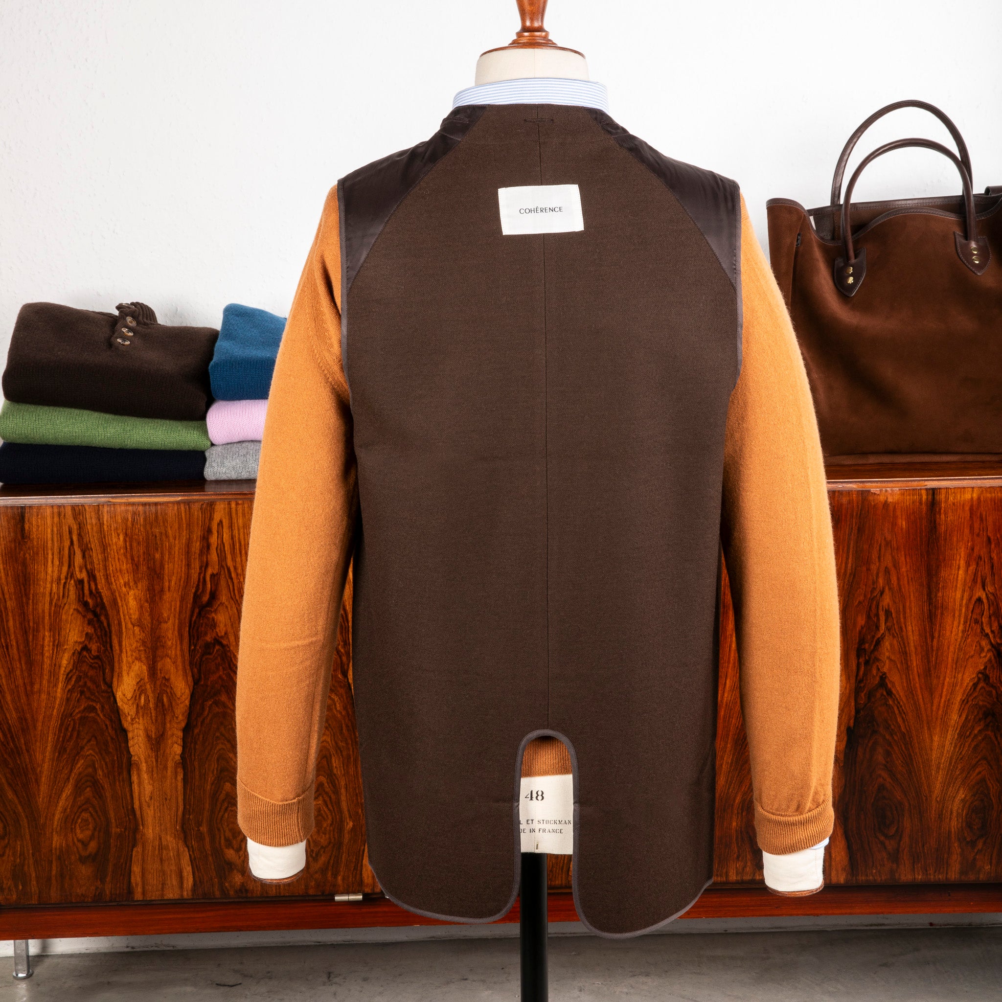 Cohérence Corb II Coat Gabardine Beige Check