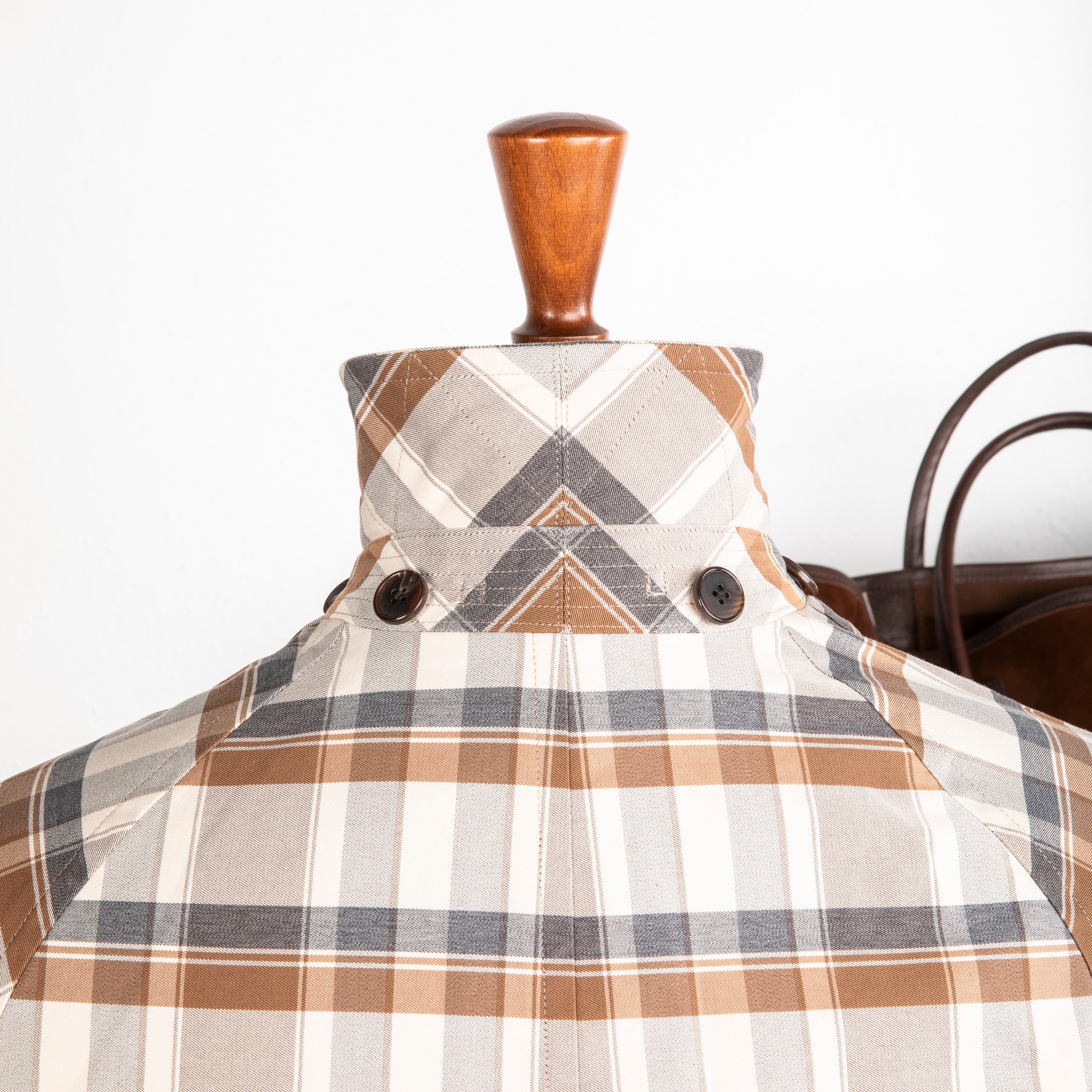 Cohérence Corb II Coat Gabardine Beige Check