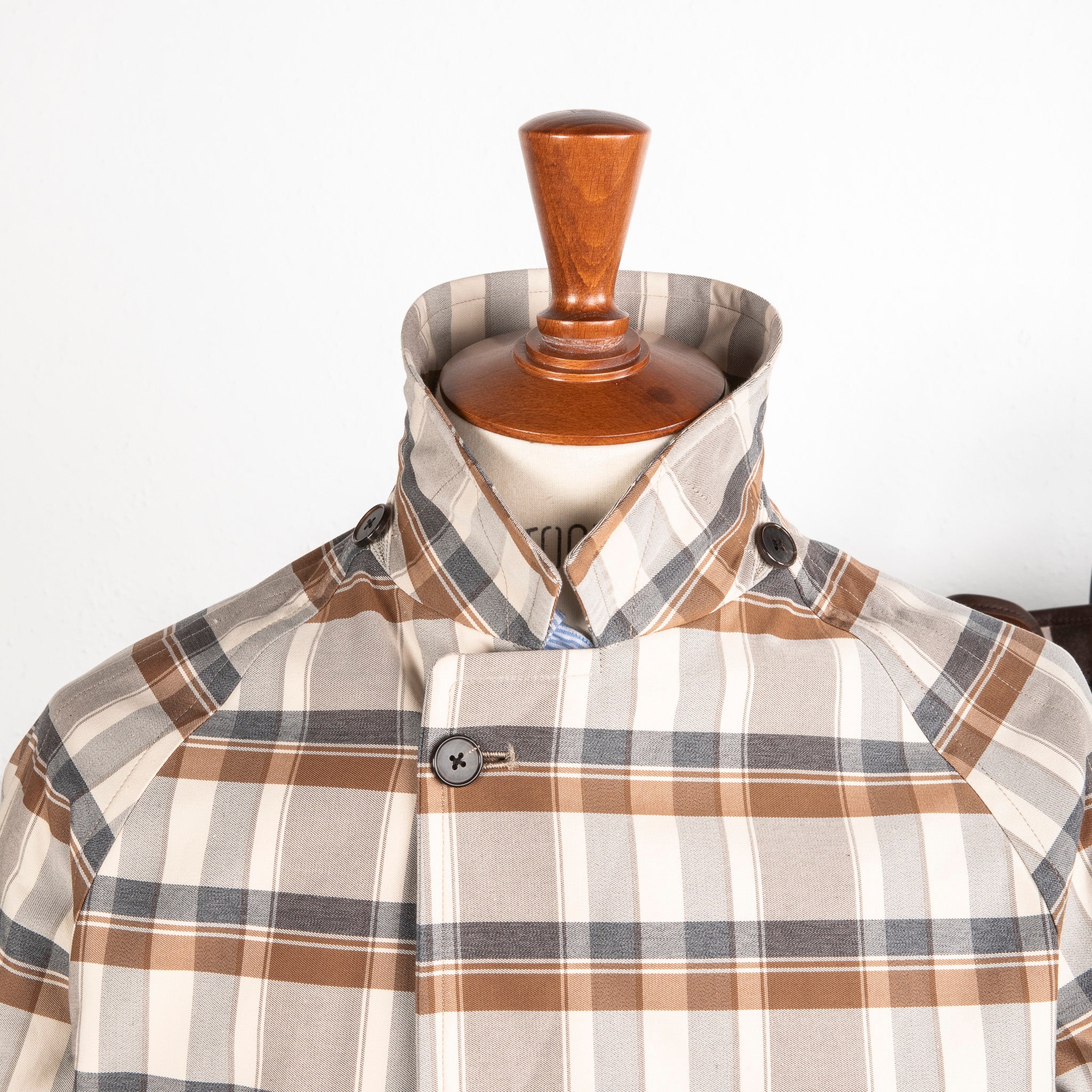 ジャケット・アウター Ceherence Corb-II Brown check sizeM Cohérence Corb II Coat Gabardine Beige Check – Frans Boone Store